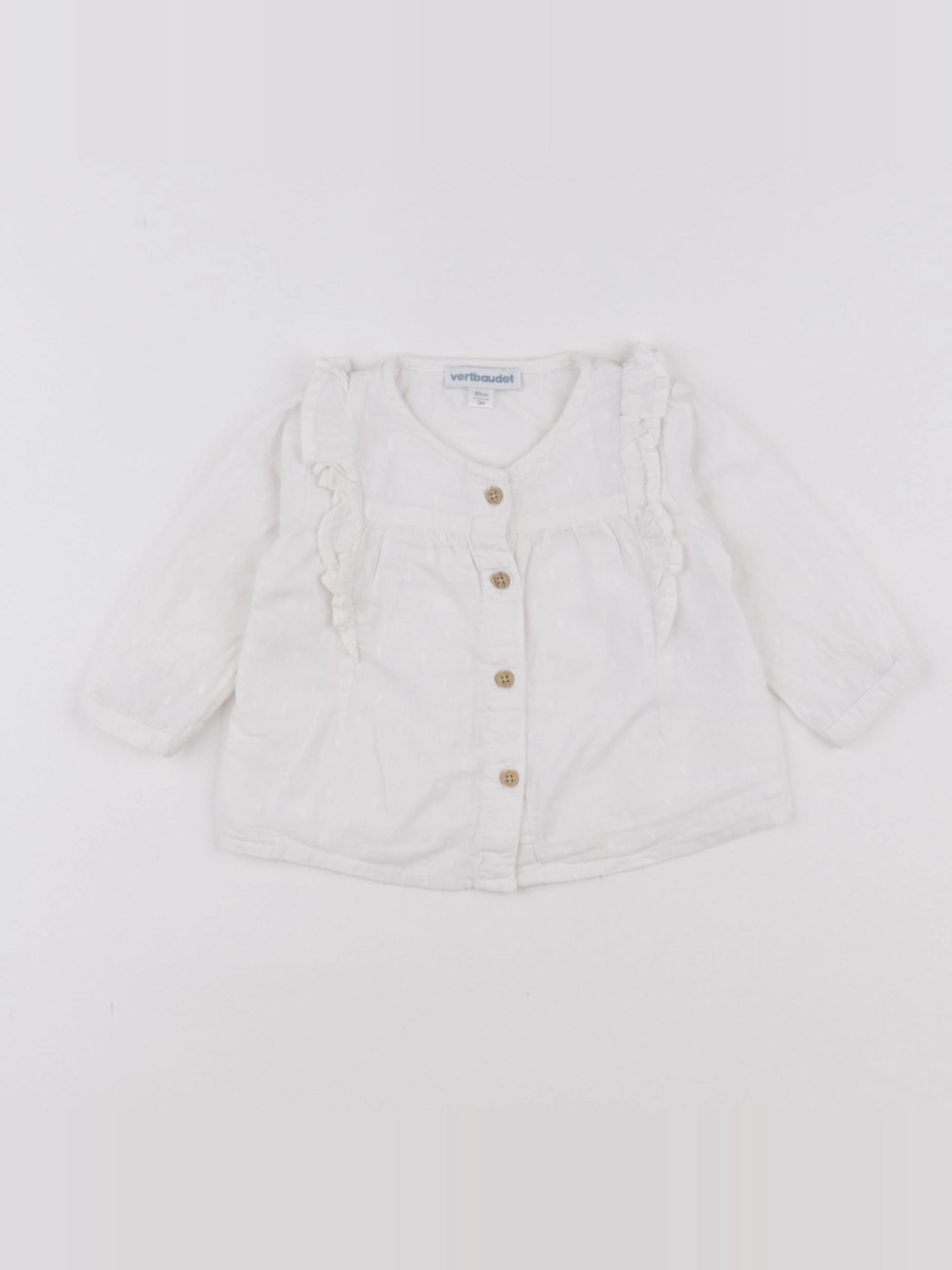 Vertbaudet - blouse blanc - 3 mois