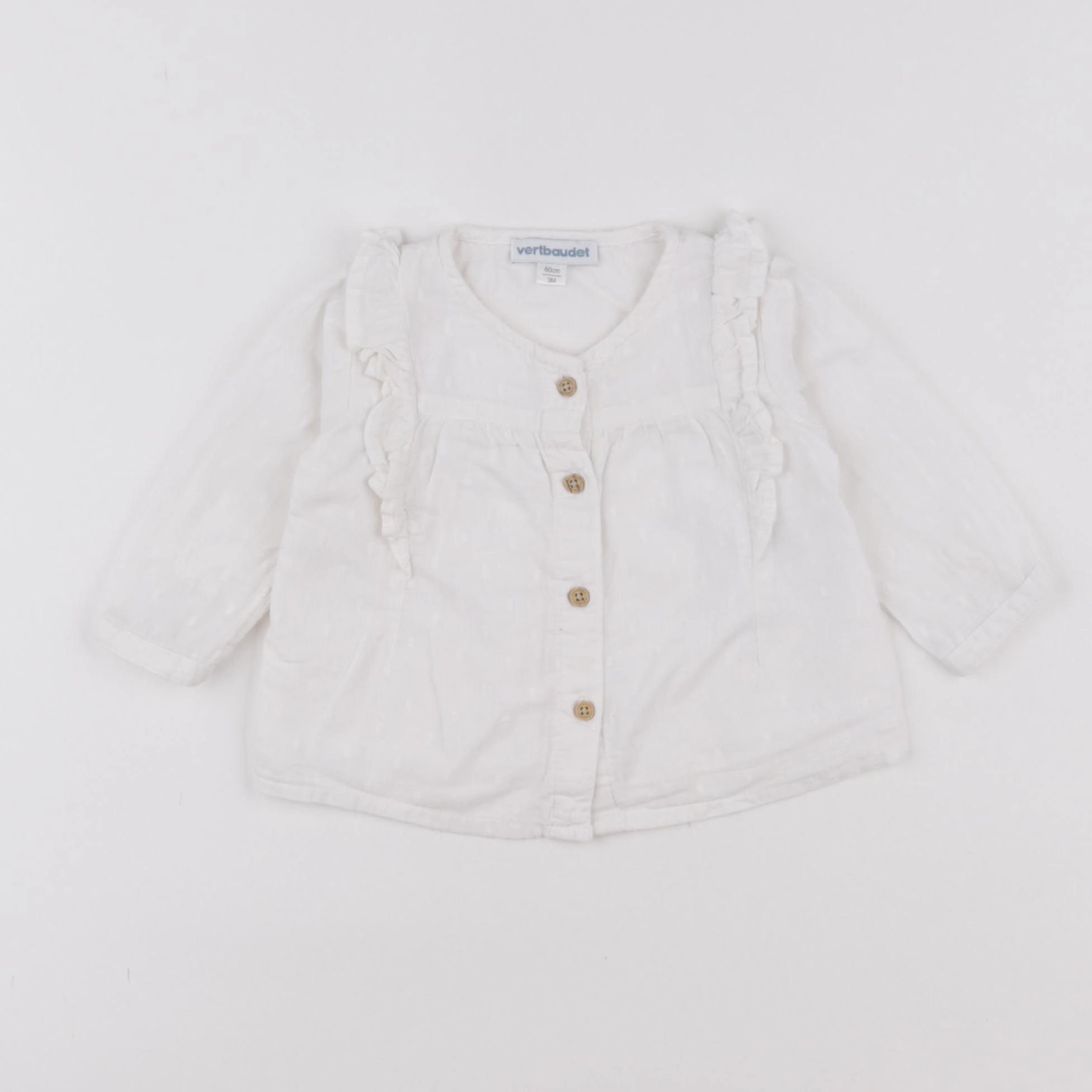 Vertbaudet - blouse blanc - 3 mois