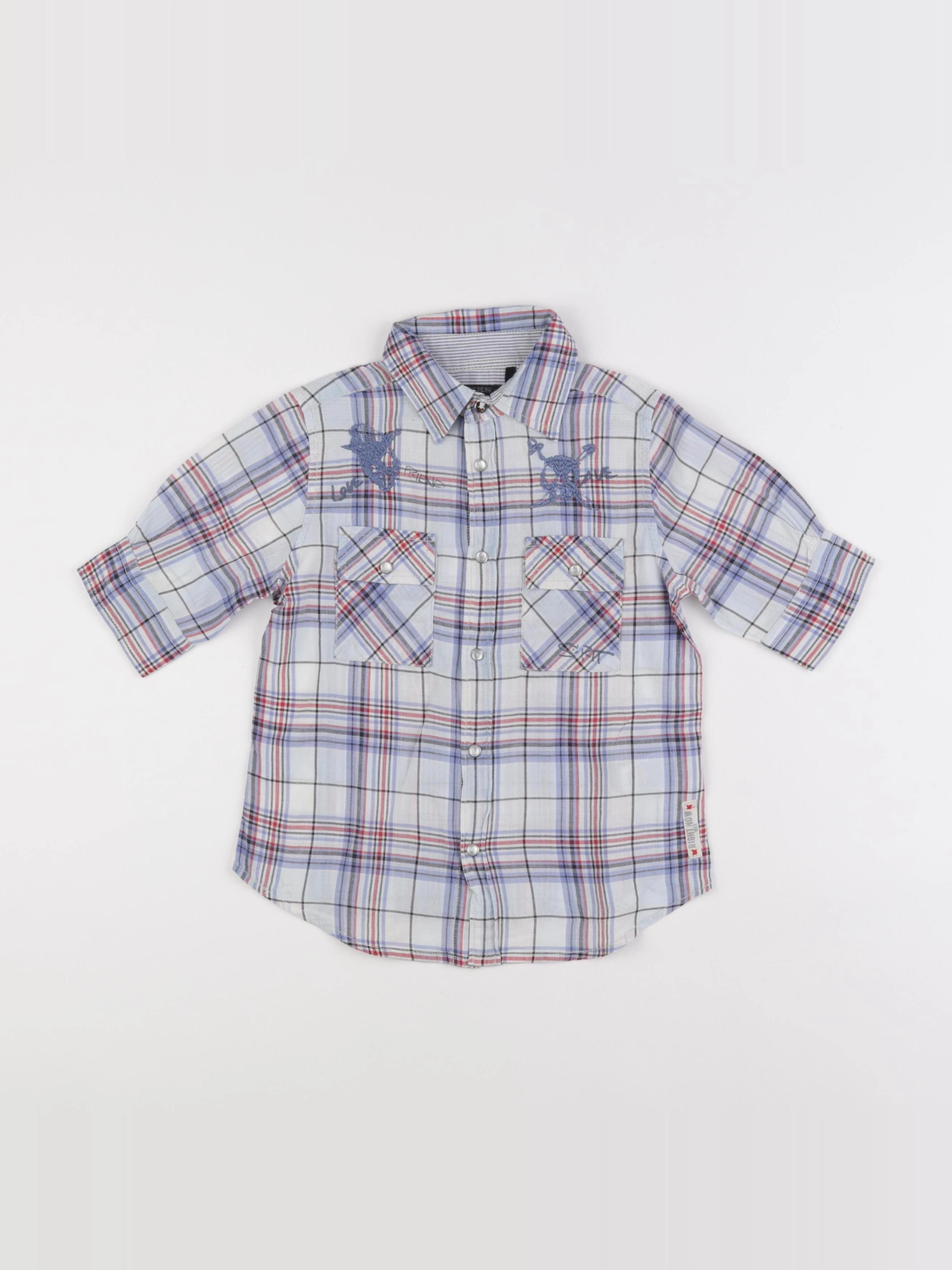 IKKS - chemise bleu, rouge - 5 ans