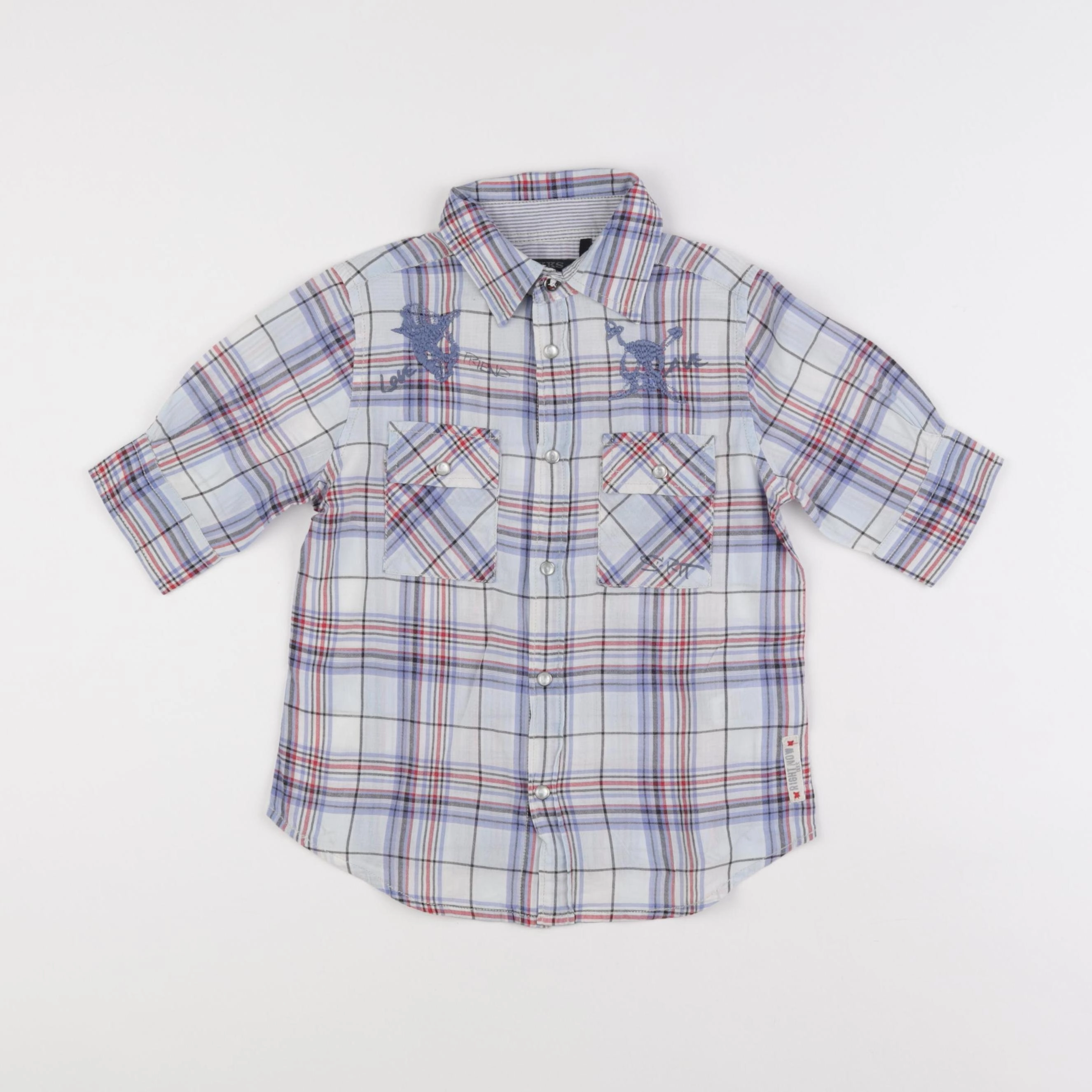 IKKS - chemise bleu, rouge - 5 ans