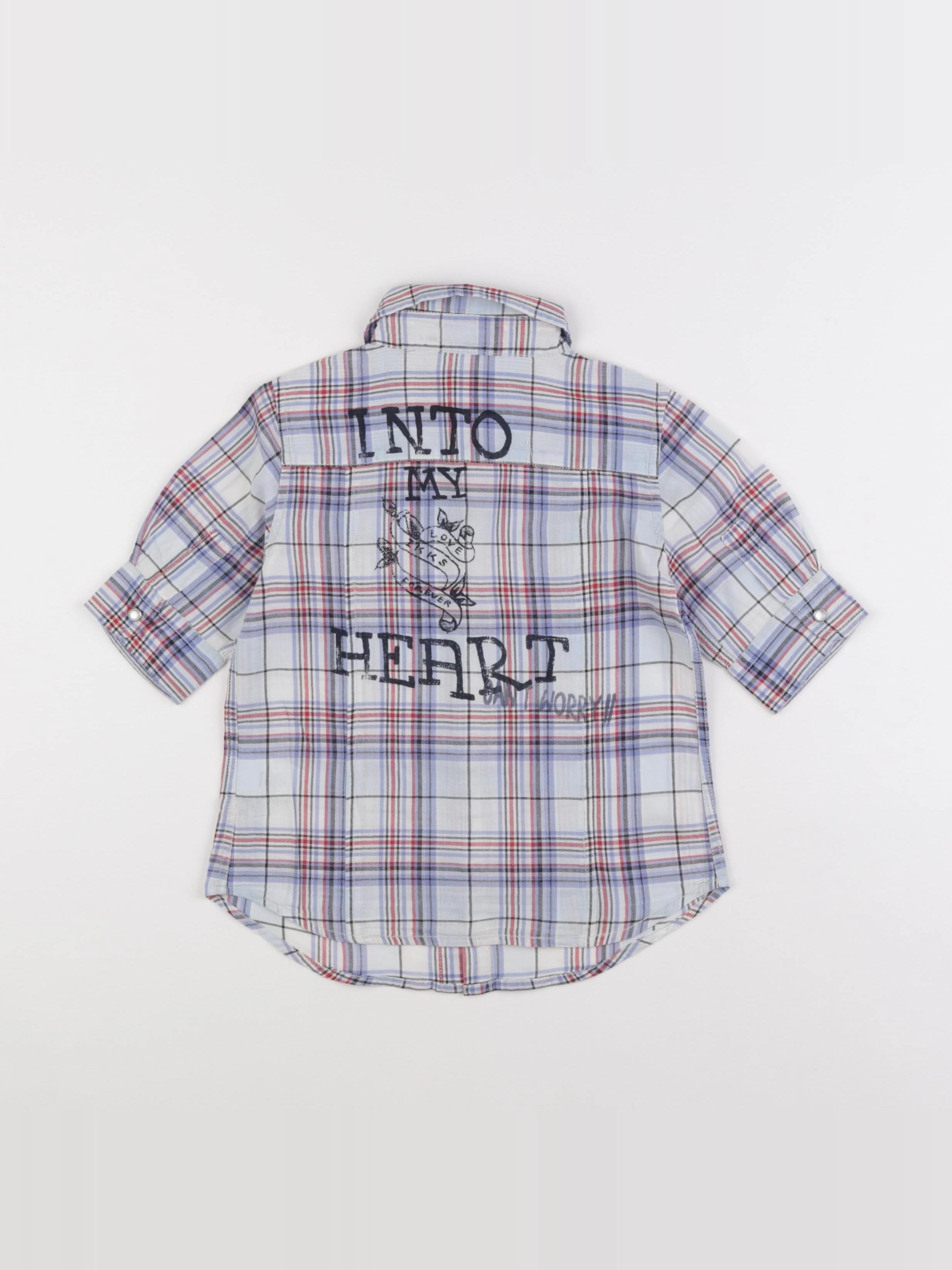 IKKS - chemise bleu, rouge - 5 ans