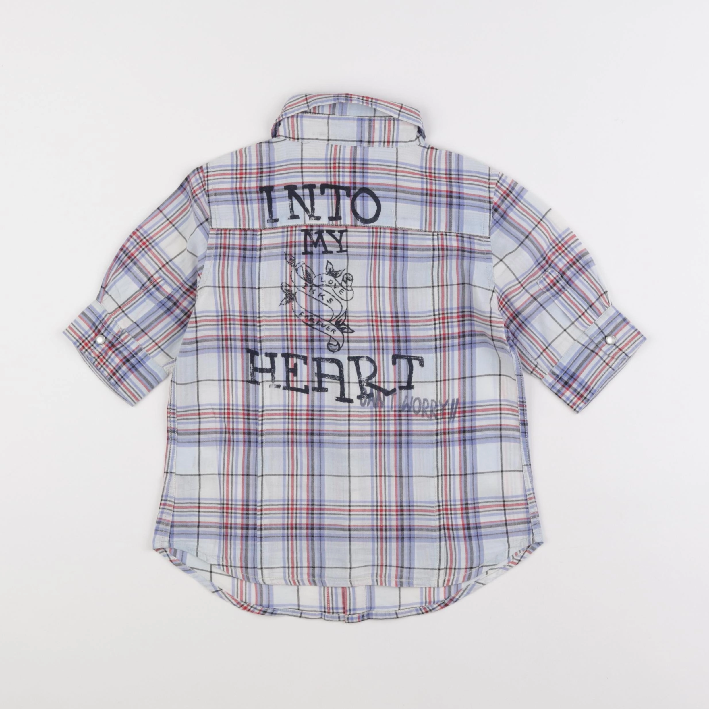 IKKS - chemise bleu, rouge - 5 ans