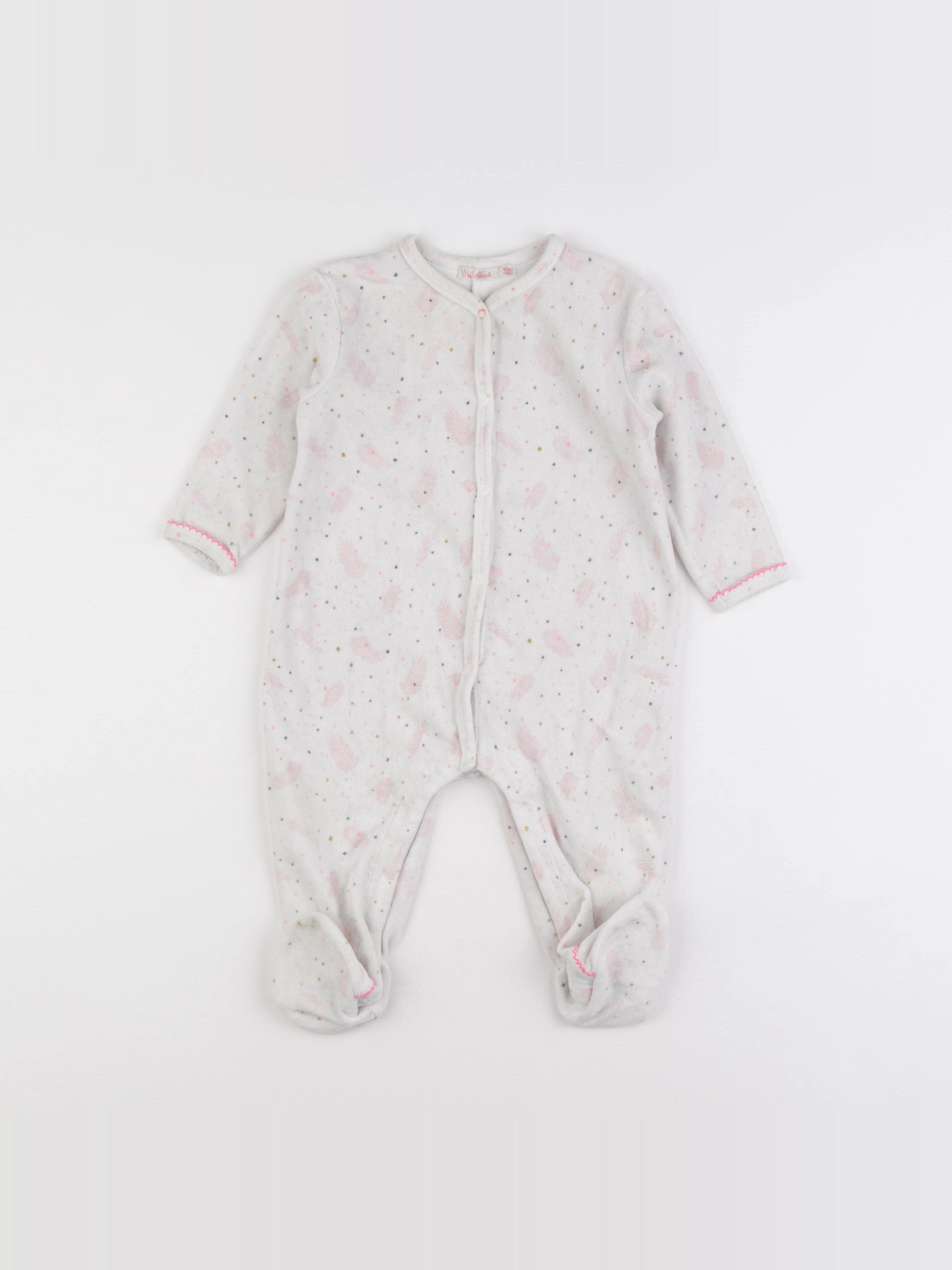 Billie Blush - pyjama velours blanc, rose - 12 mois