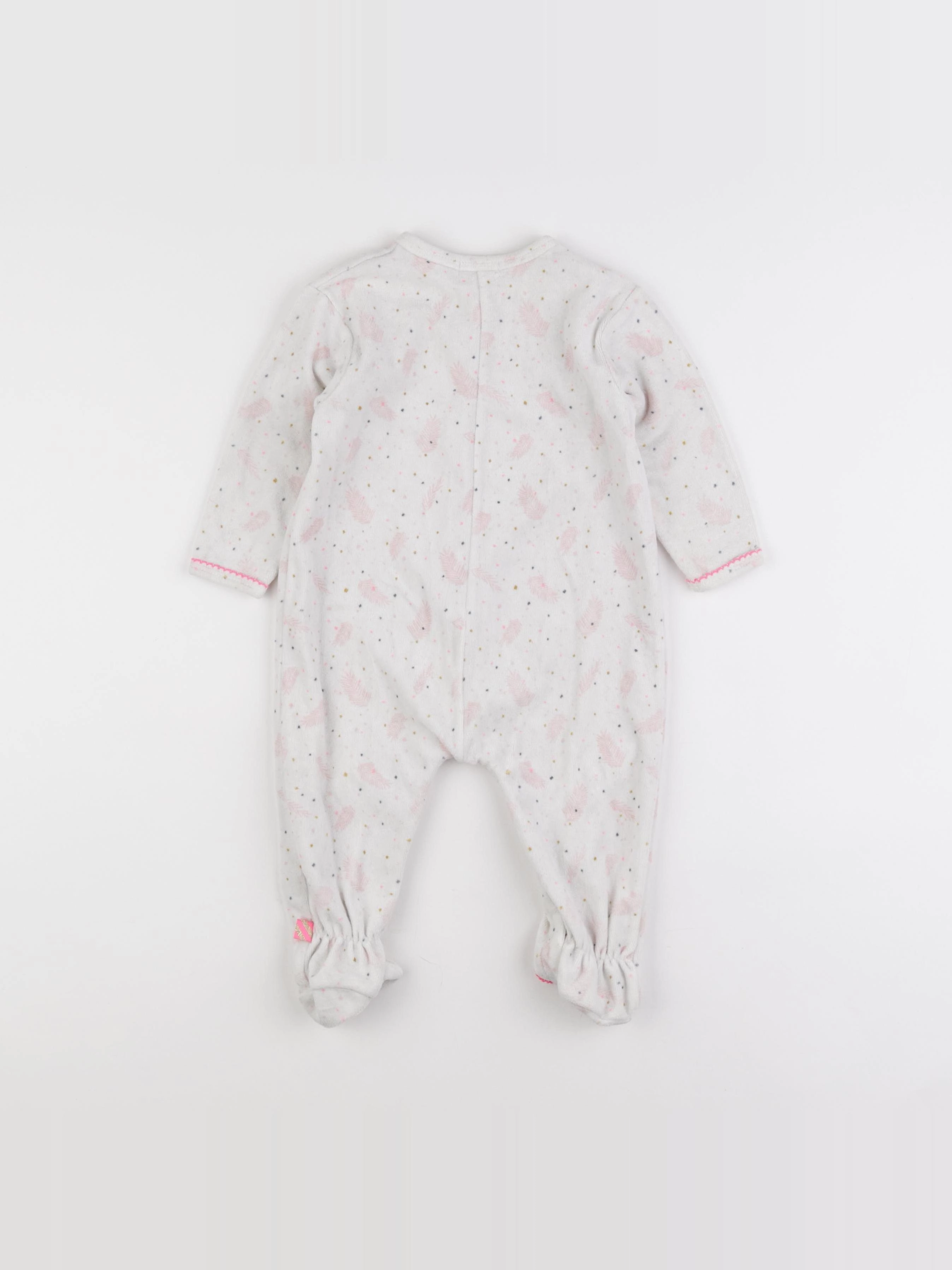 Billie Blush - pyjama velours blanc, rose - 12 mois