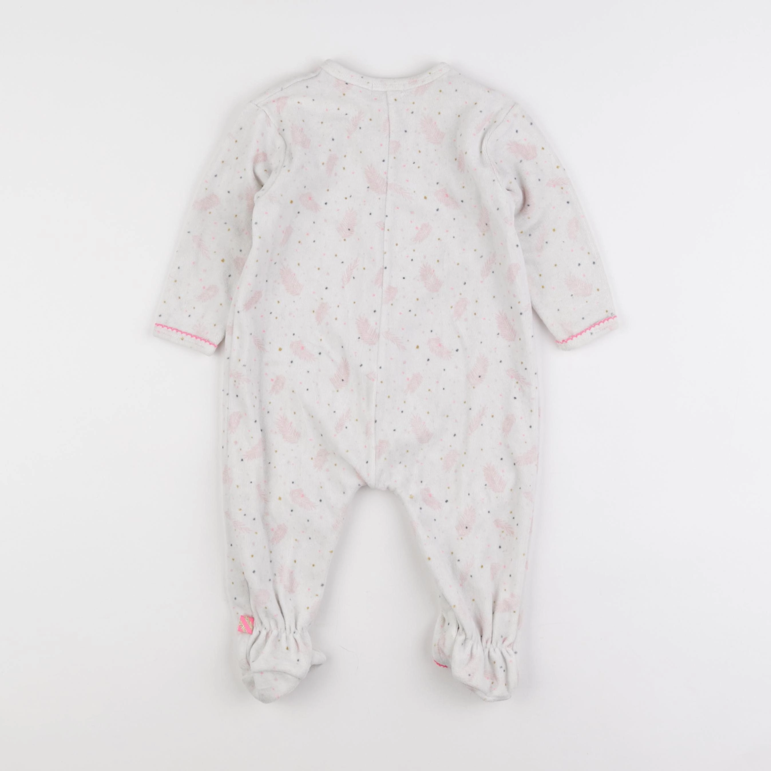 Billie Blush - pyjama velours blanc, rose - 12 mois