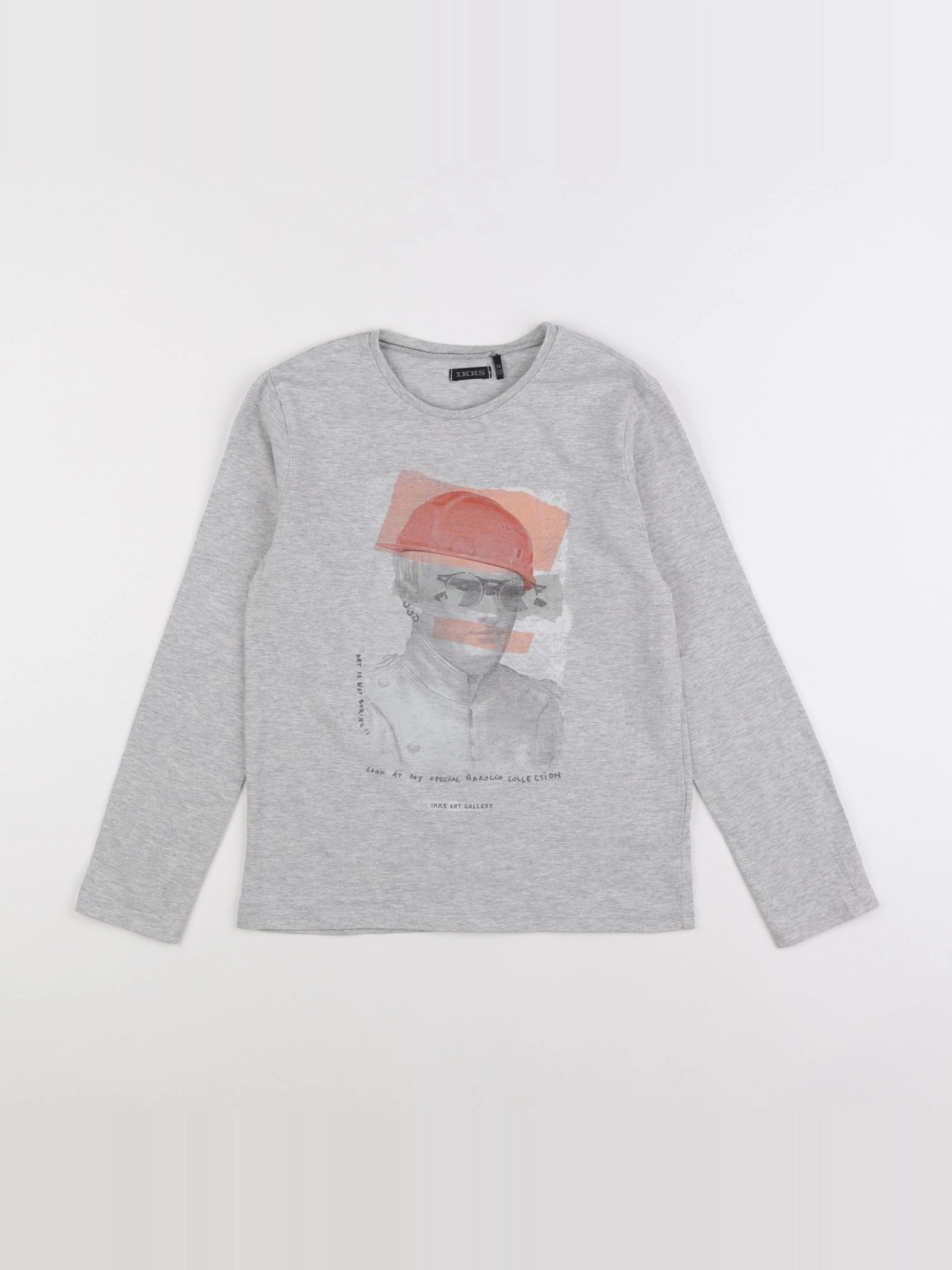 IKKS - tee-shirt gris - 8 ans