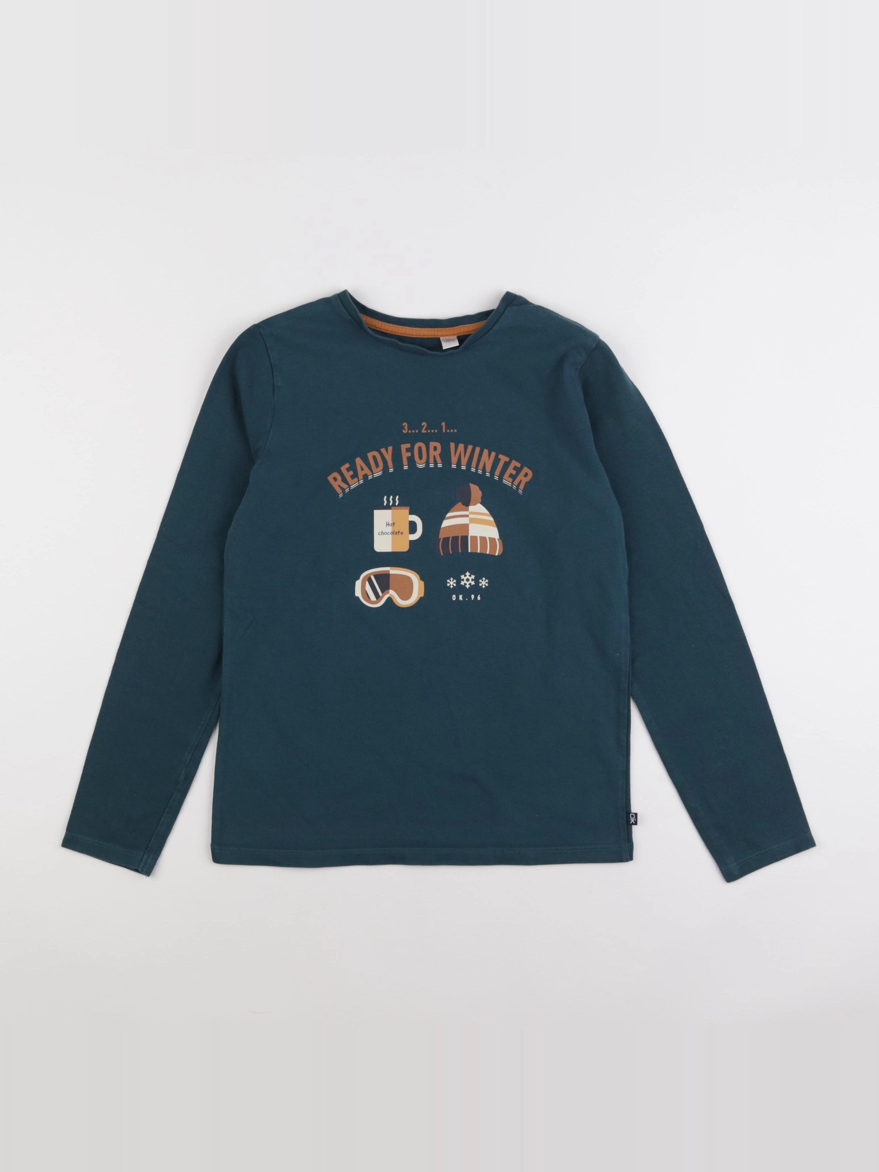 Okaidi - tee-shirt bleu, marron - 12 ans
