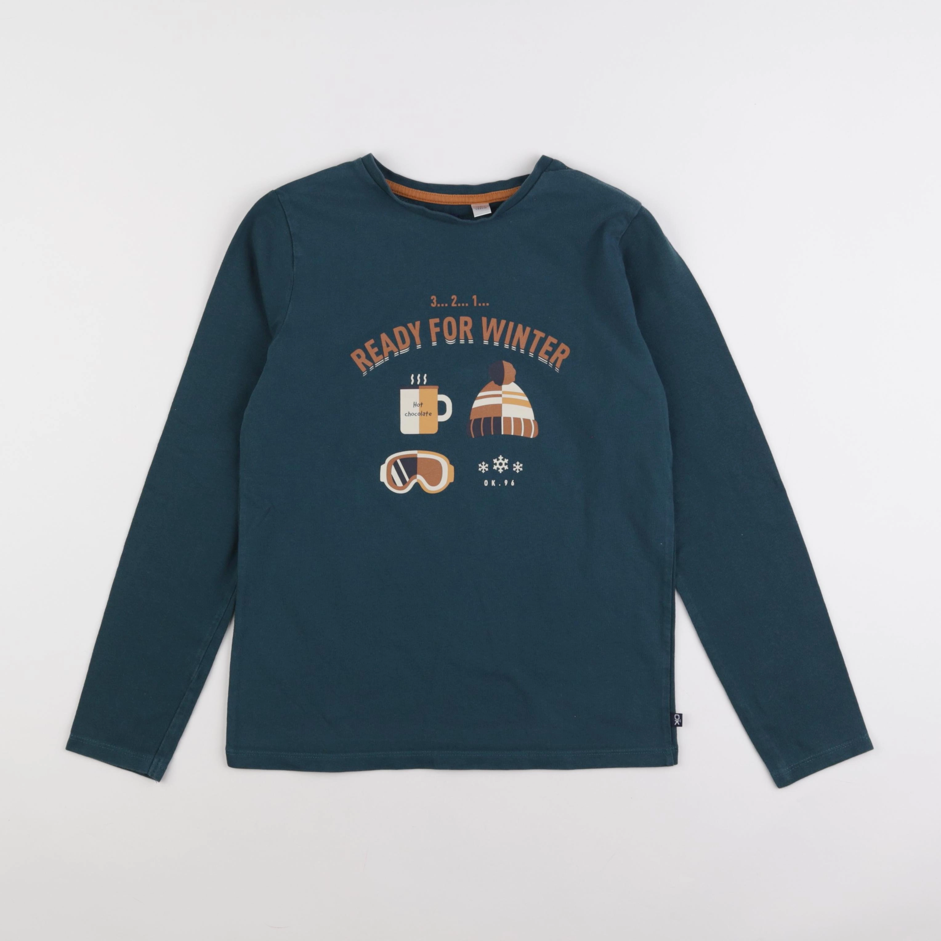 Okaidi - tee-shirt bleu, marron - 12 ans