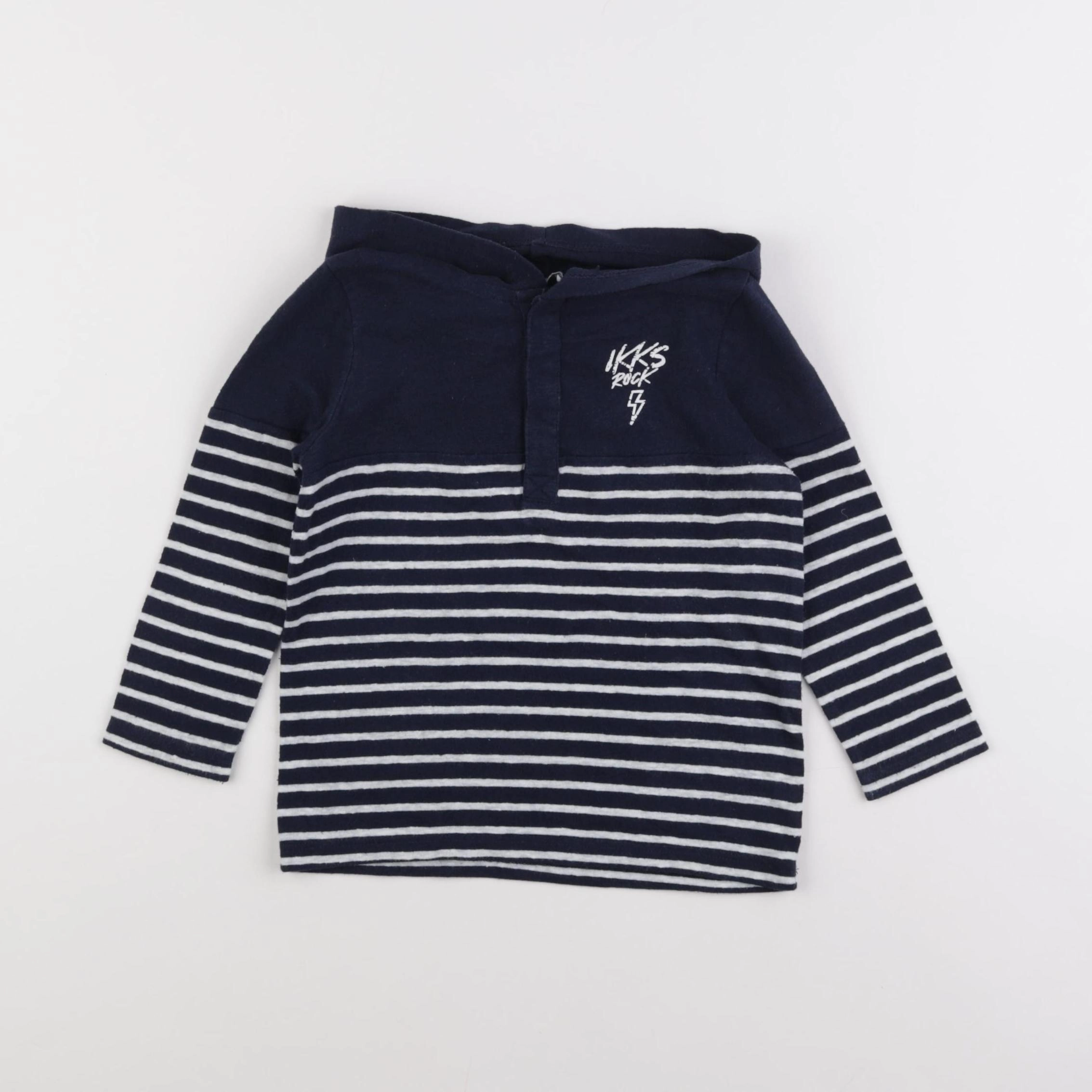IKKS - tee-shirt bleu, blanc - 2 ans