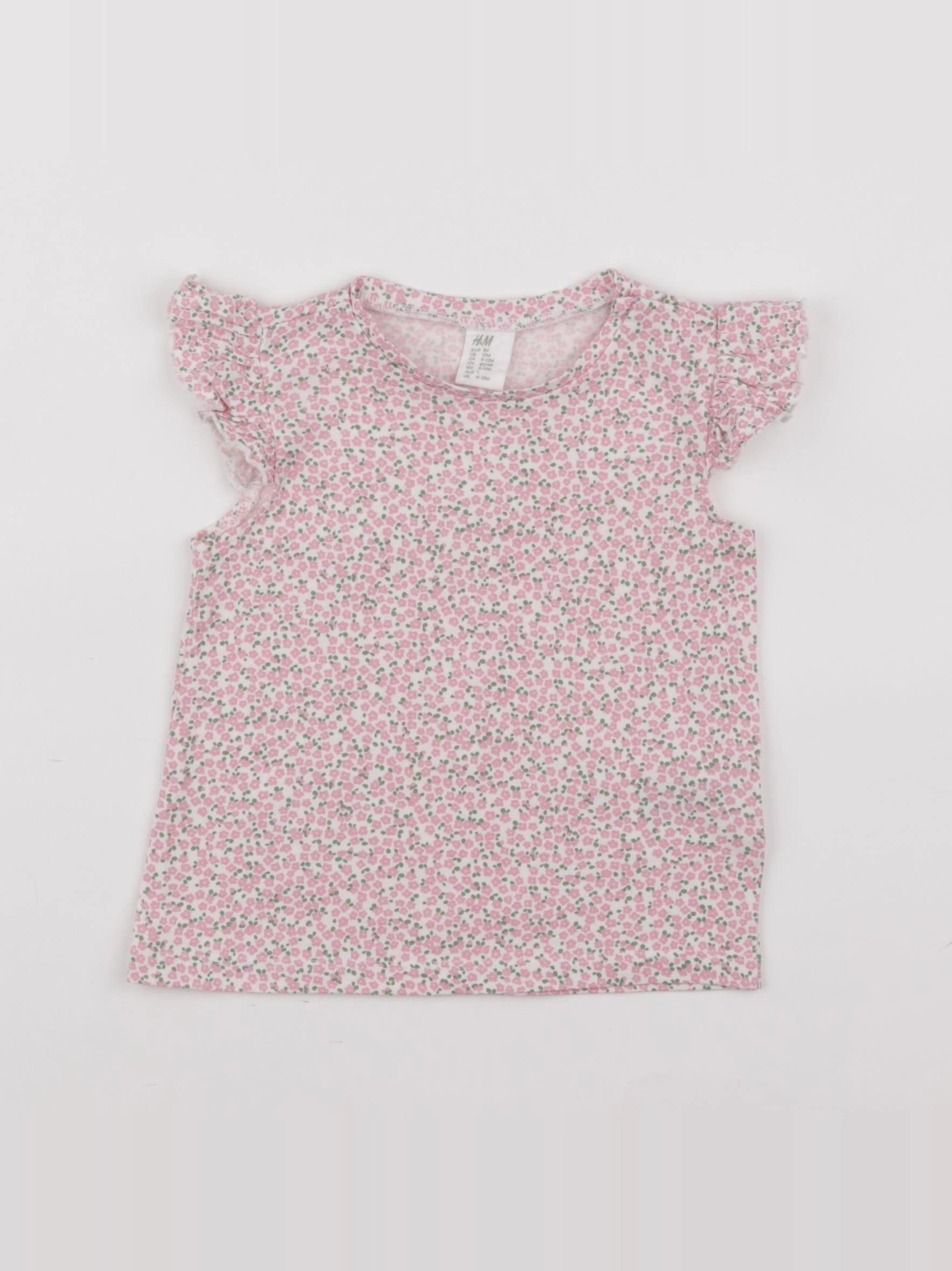 H&M - tee-shirt rose - 9/12 mois