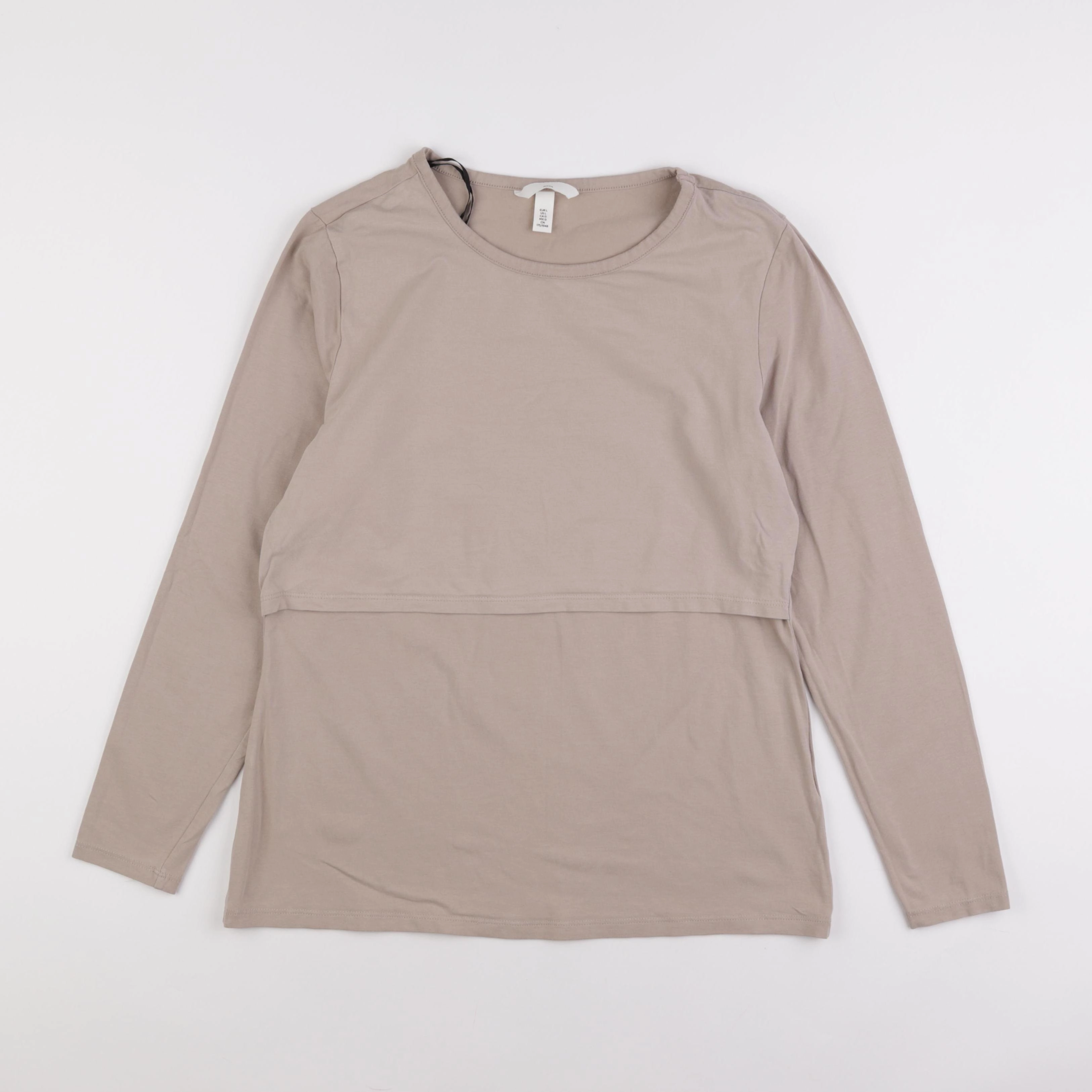 H&M - tee-shirt grossesse beige - l