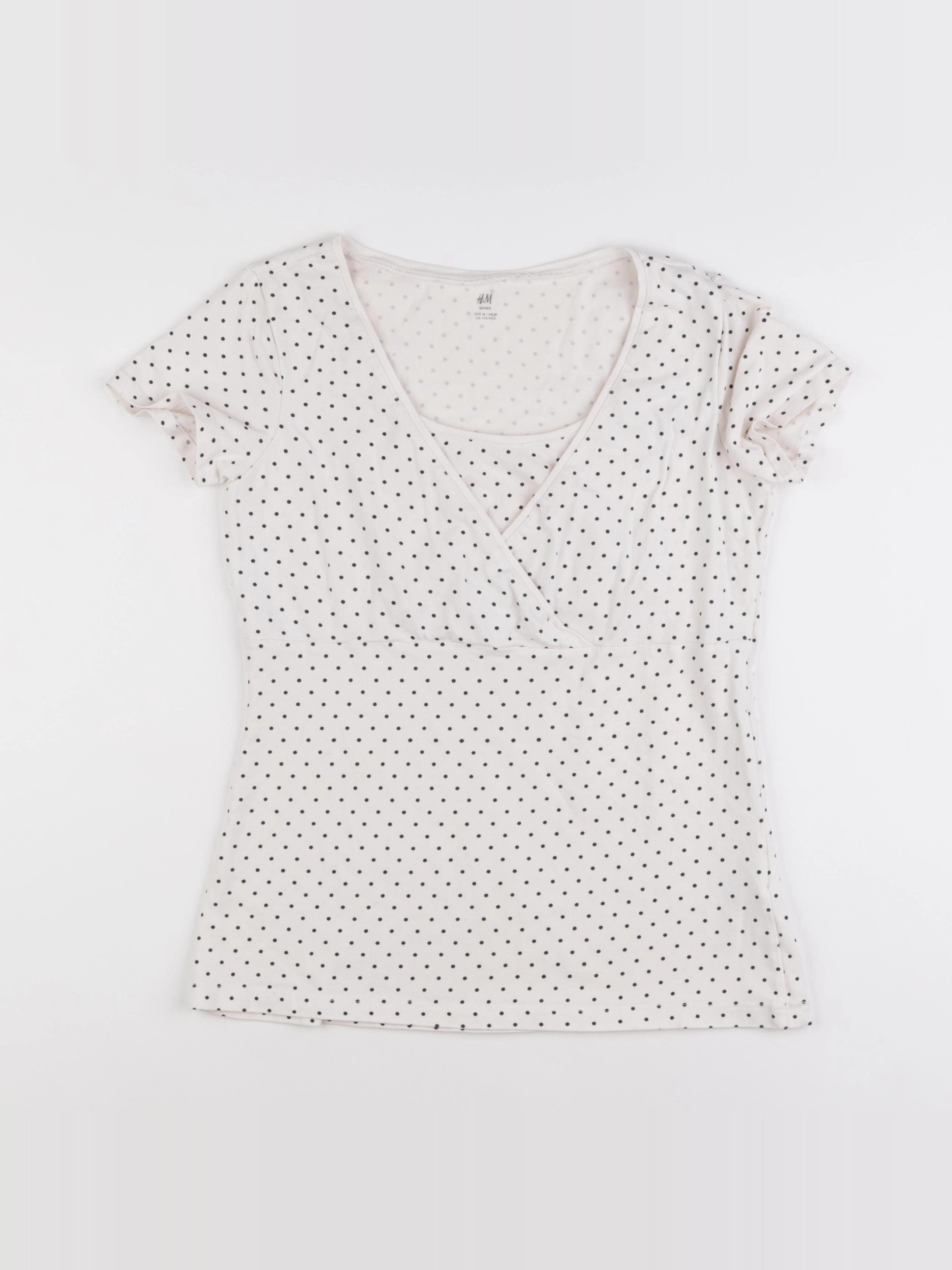H&M - tee-shirt grossesse beige, noir - m