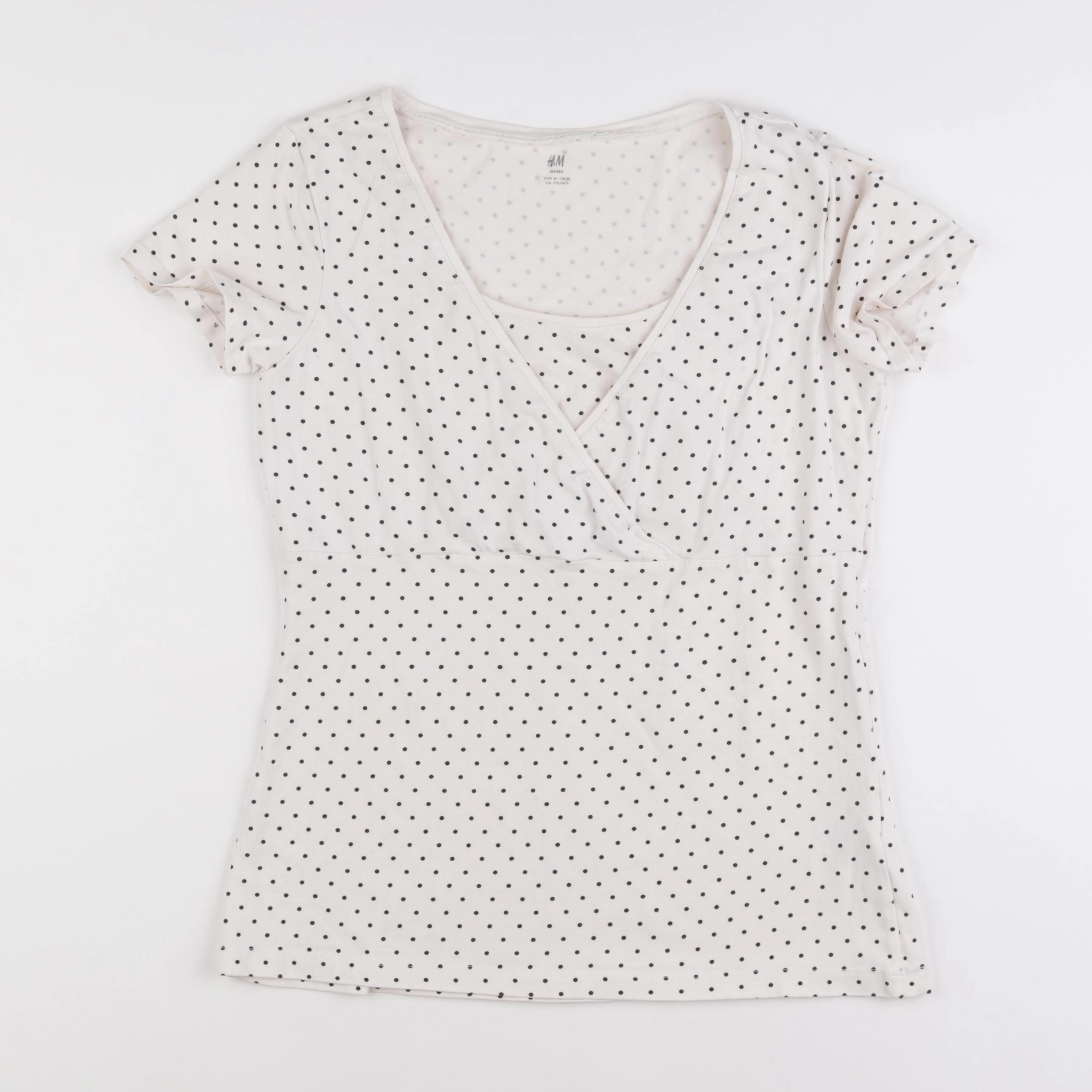 H&M - tee-shirt grossesse beige, noir - m
