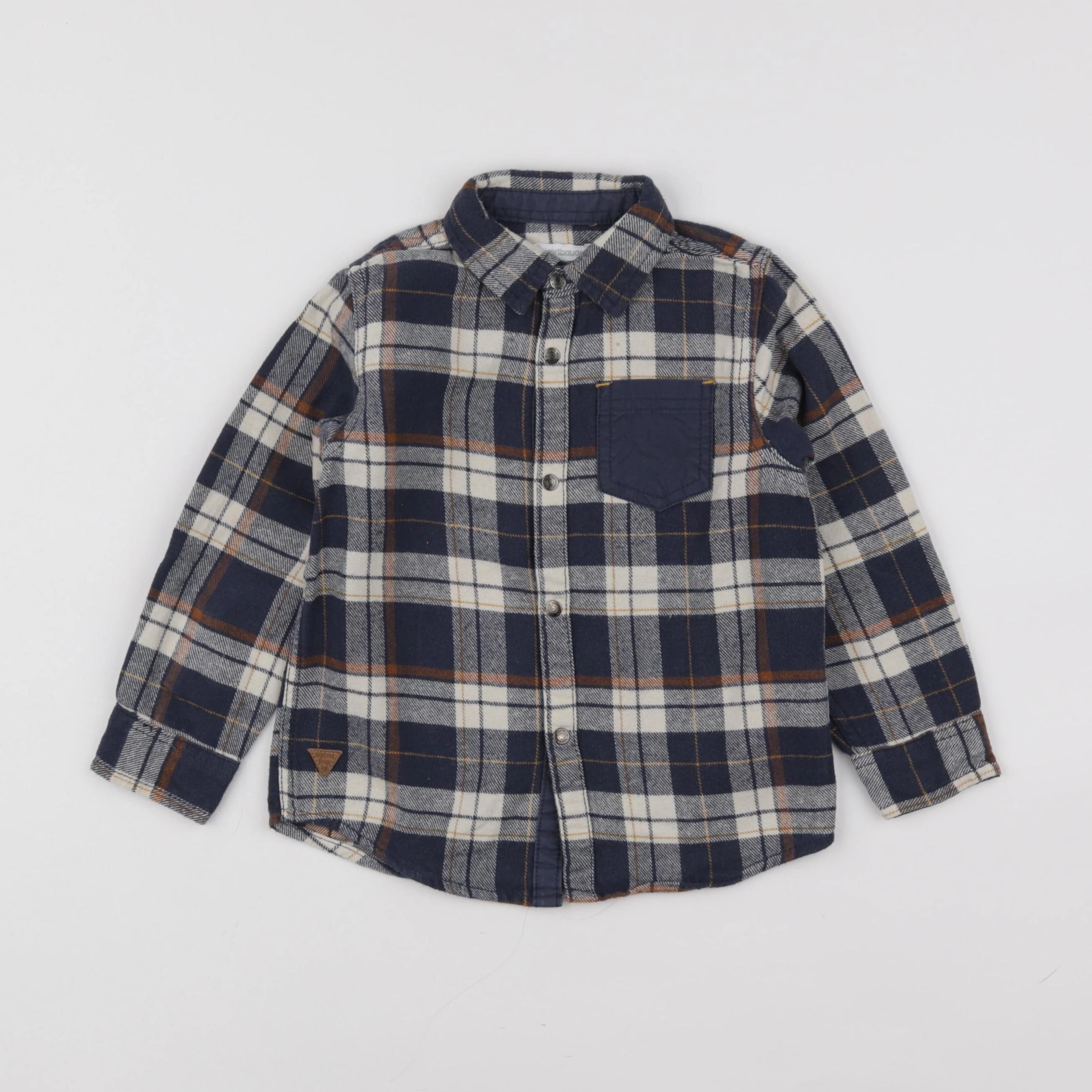 Vertbaudet - chemise bleu, beige - 4 ans