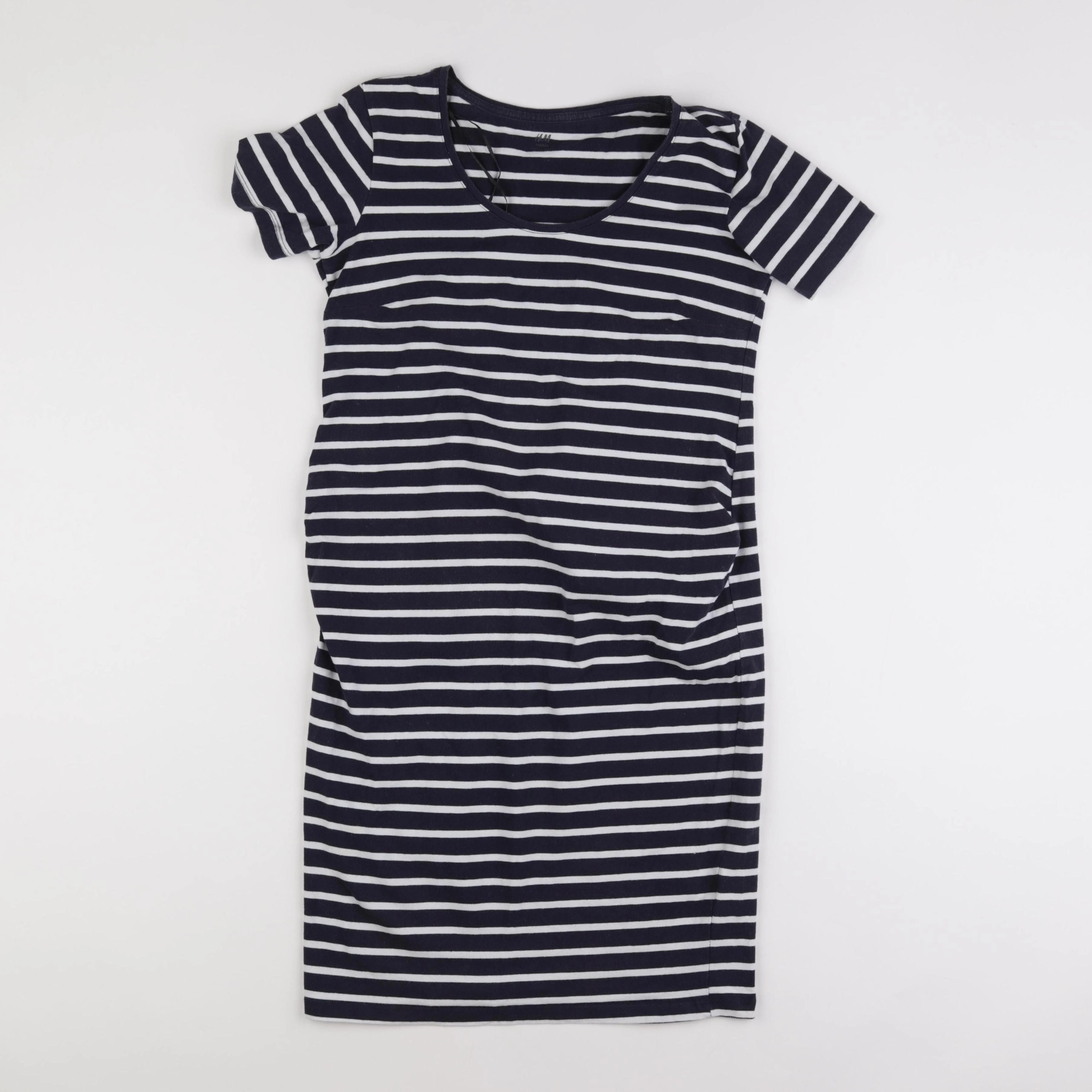 H&M - robe grossesse bleu, blanc - m