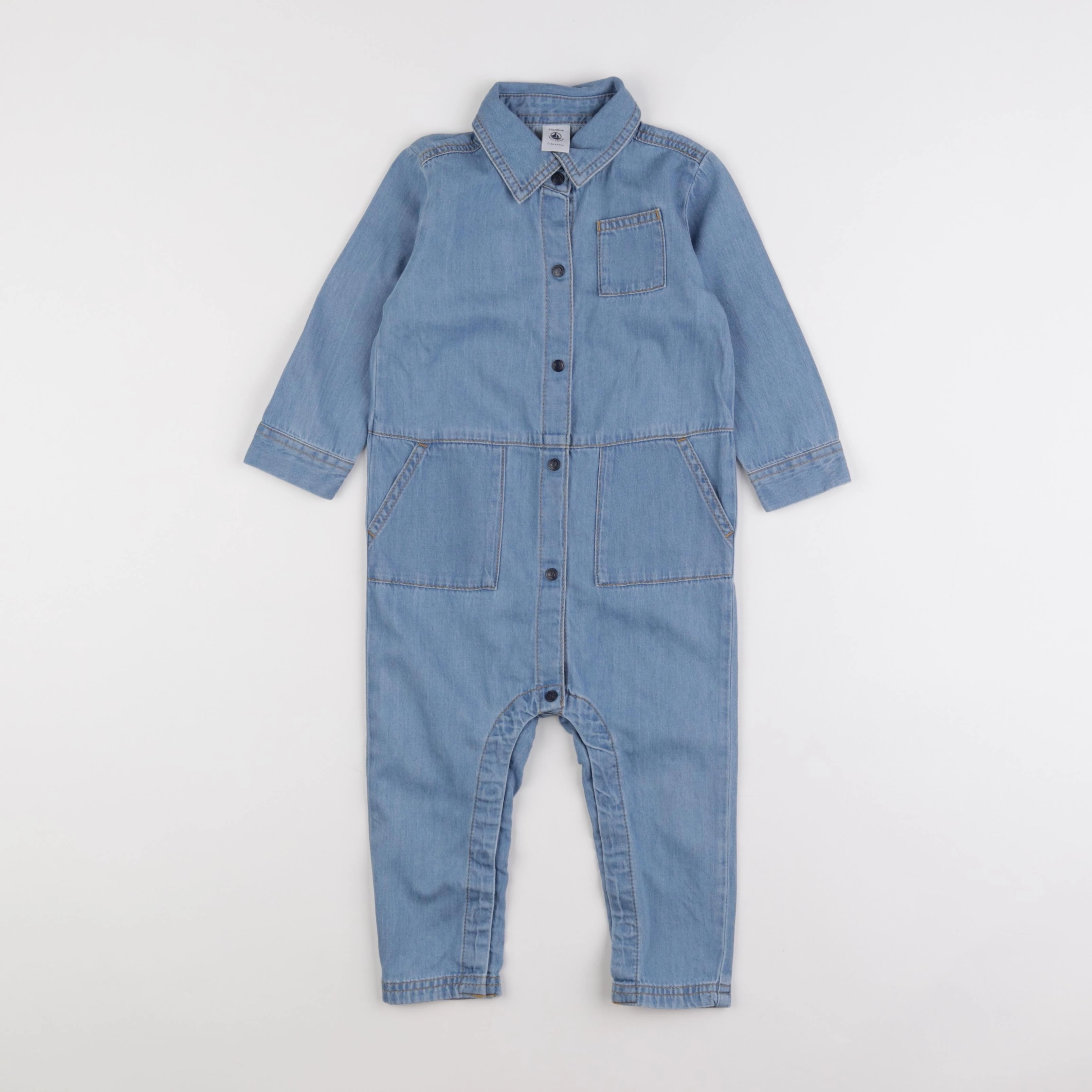 Petit Bateau - combinaison bleu - 2 ans