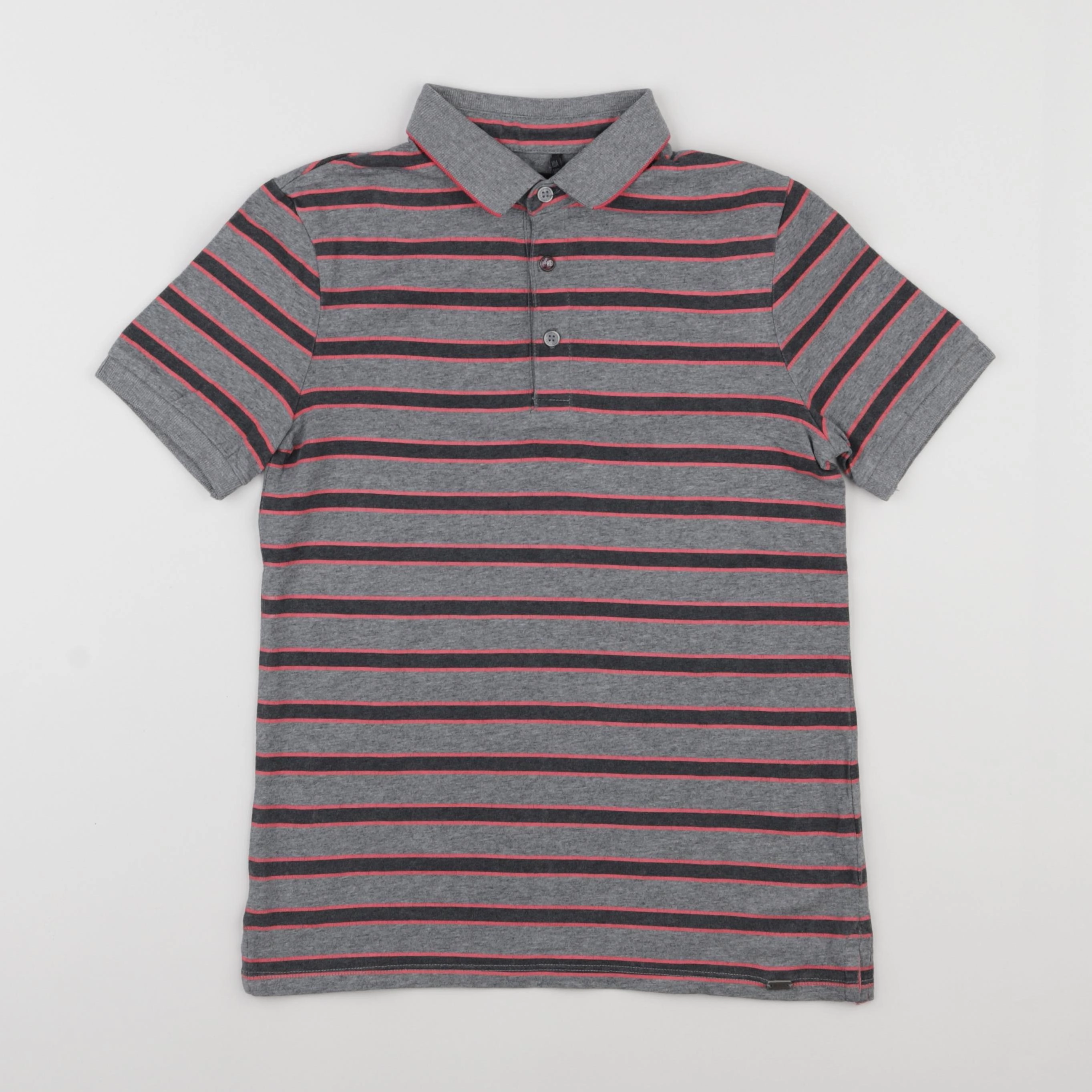 IKKS - polo gris, rose - 10 ans
