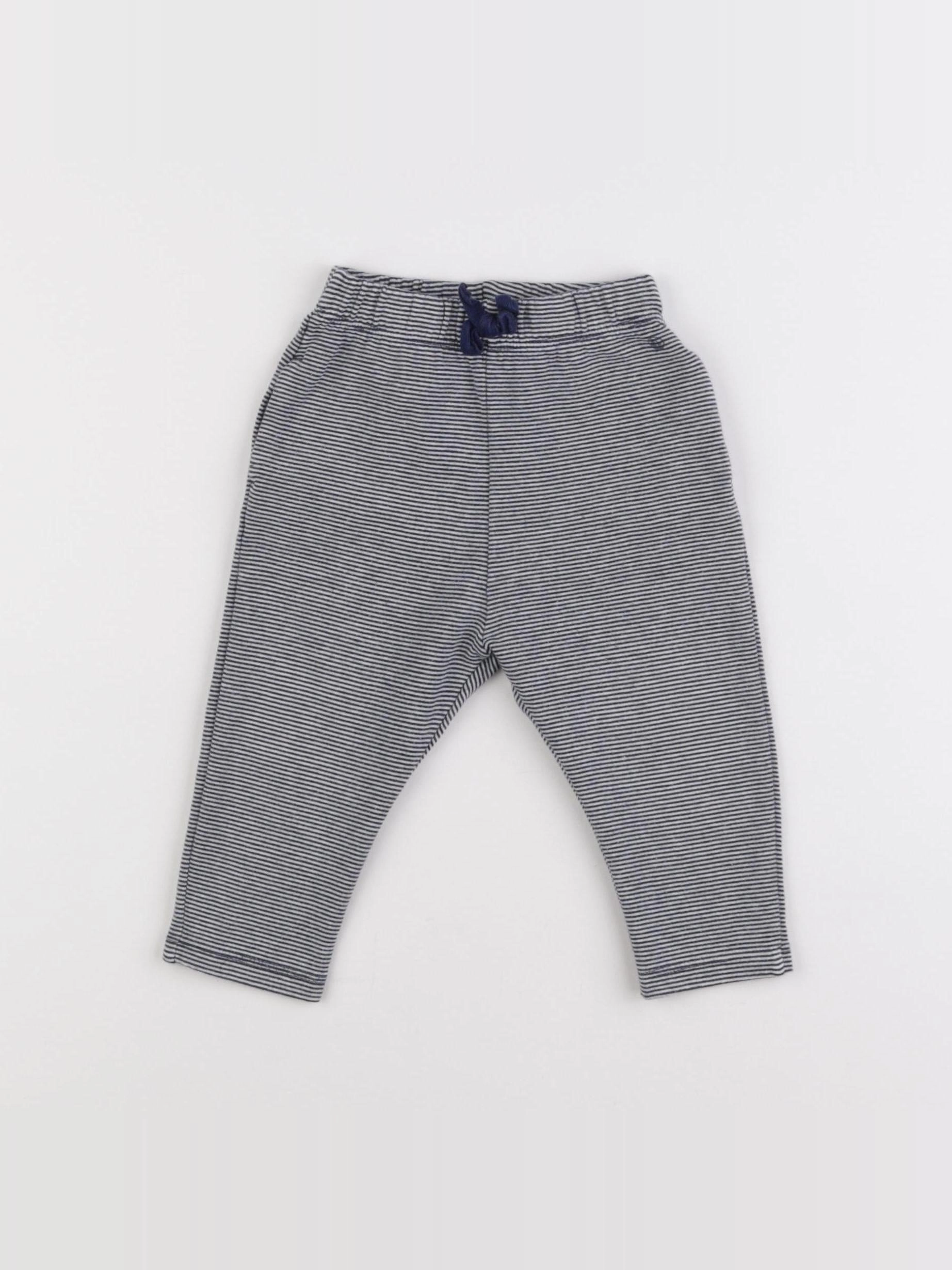 Petit Bateau - jogging bleu, blanc - 12 mois
