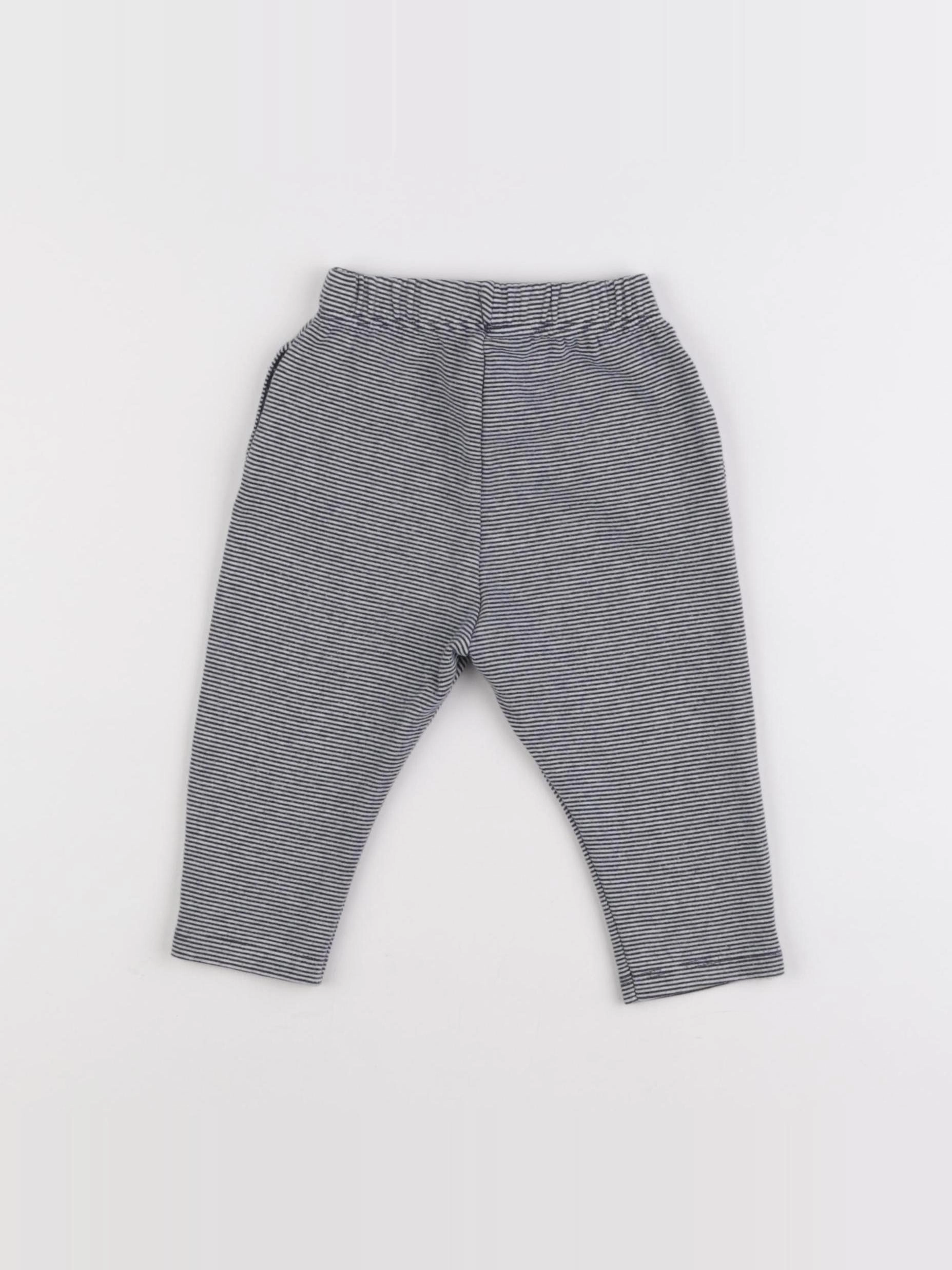 Petit Bateau - jogging bleu, blanc - 12 mois
