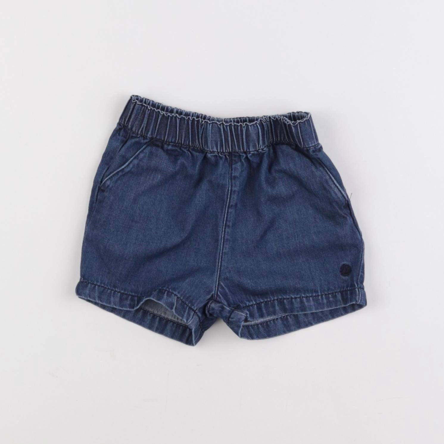 Petit Bateau - short bleu - 12 mois