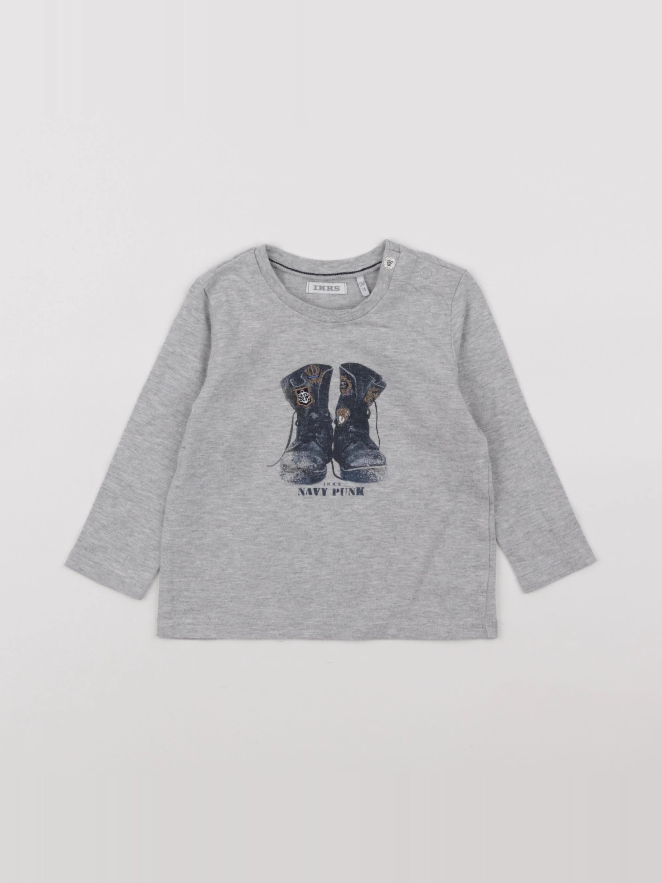 IKKS - tee-shirt gris - 12 mois