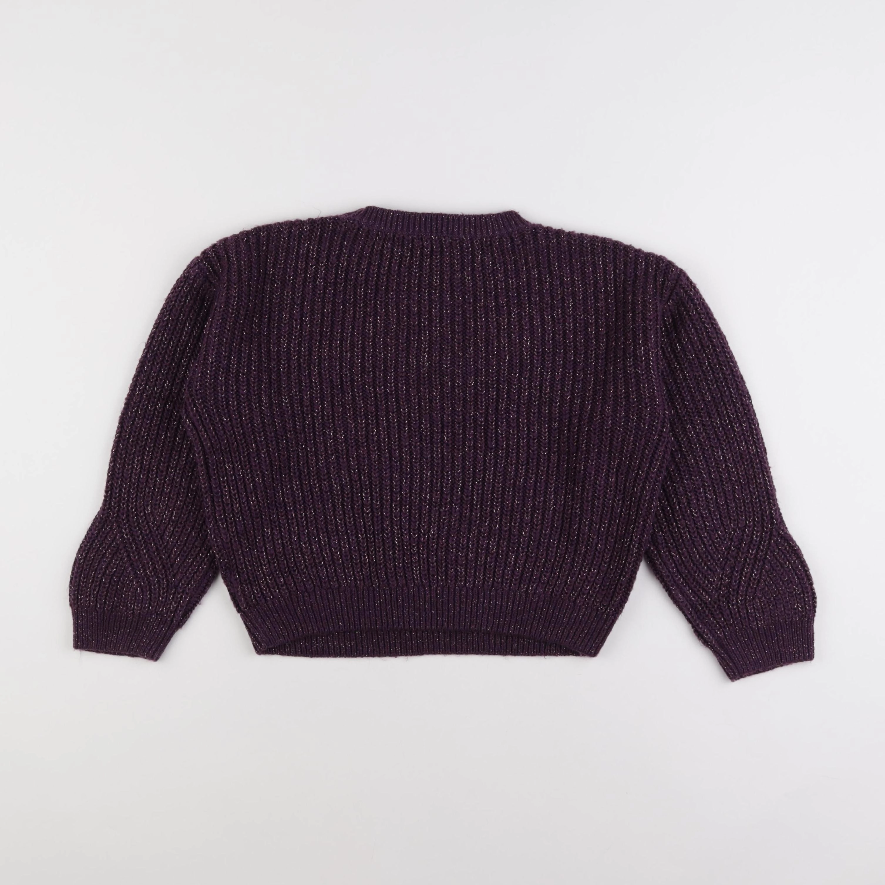 Vertbaudet - pull violet, or - 8 ans