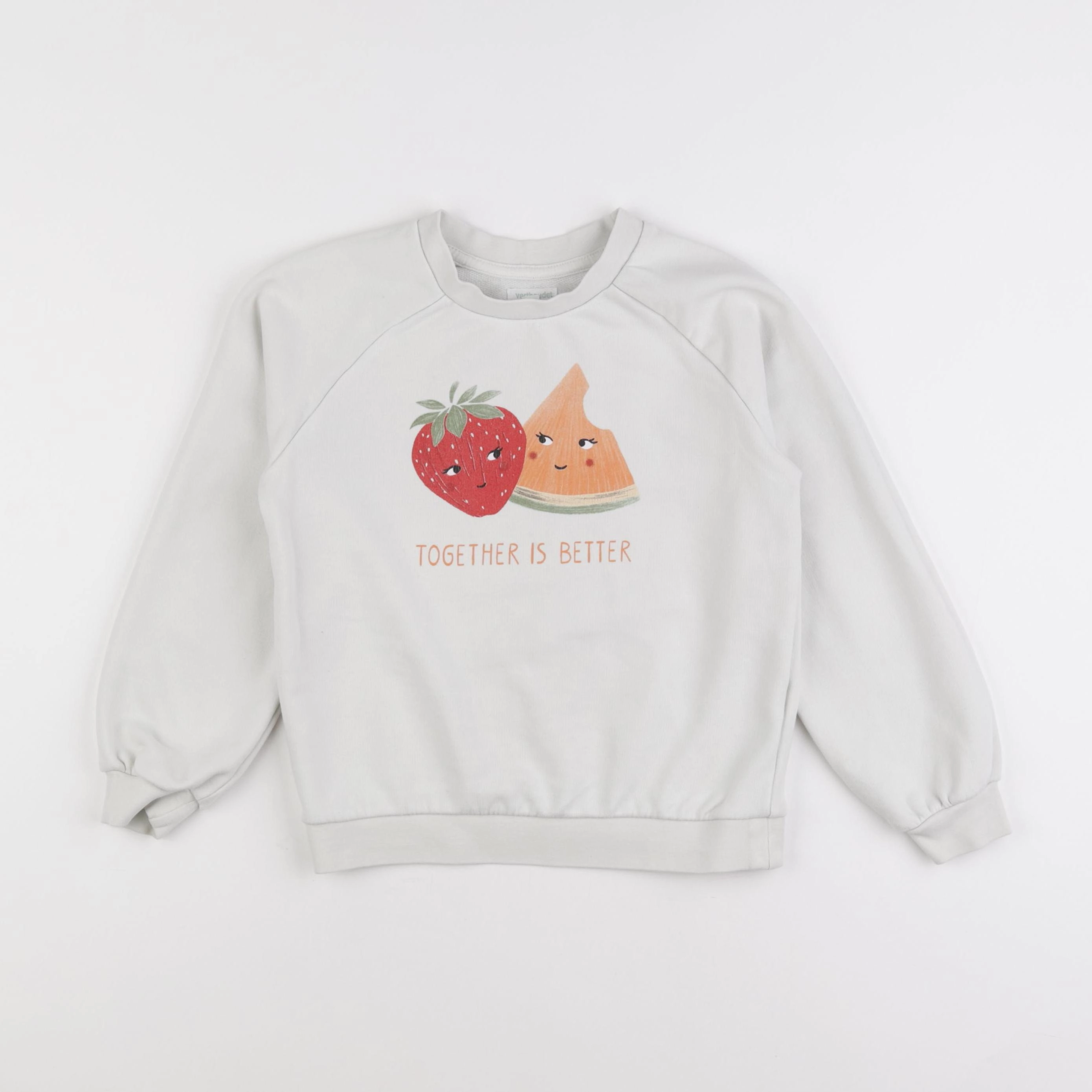Vertbaudet - sweat blanc - 8 ans