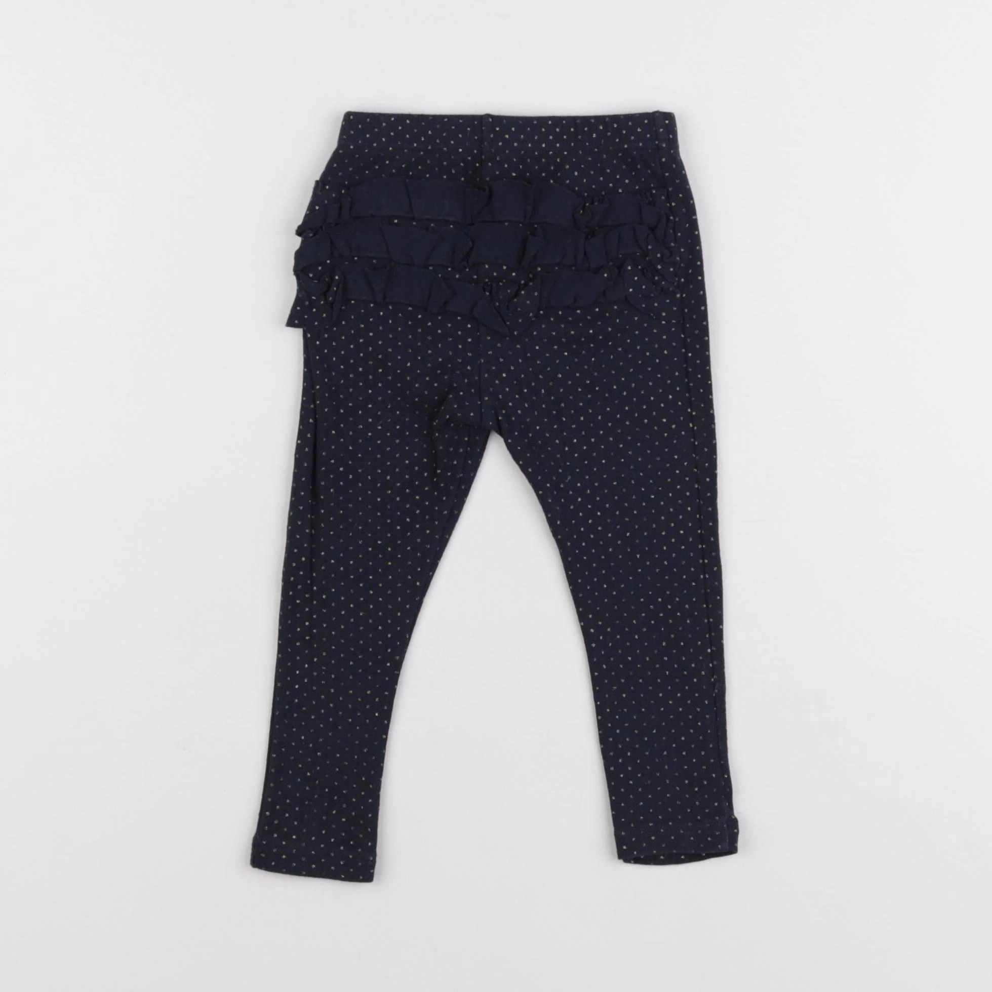 Petit Bateau - legging volants au dos bleu, or - 18 mois