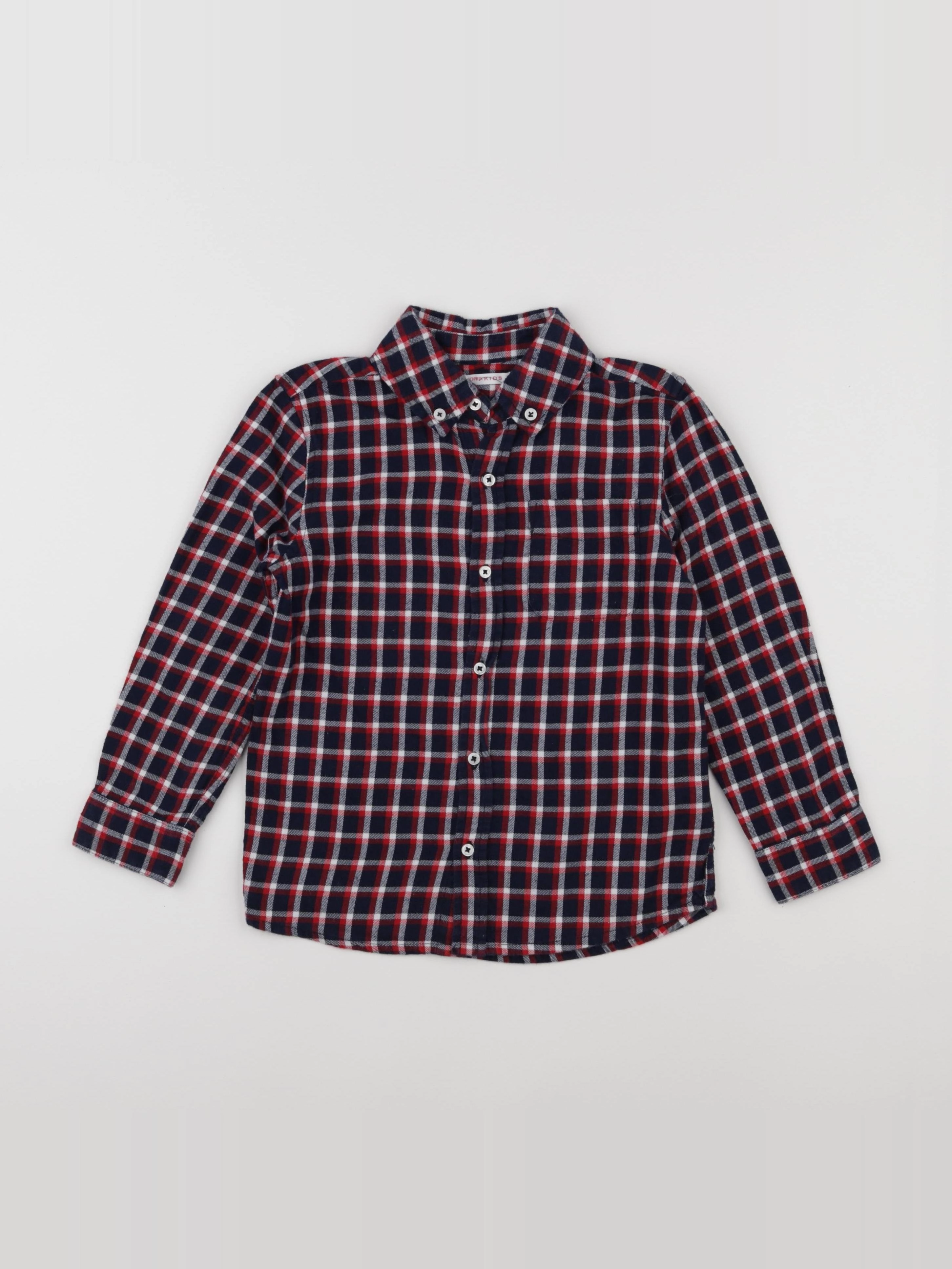 Monoprix - chemise bleu, rouge - 5 ans