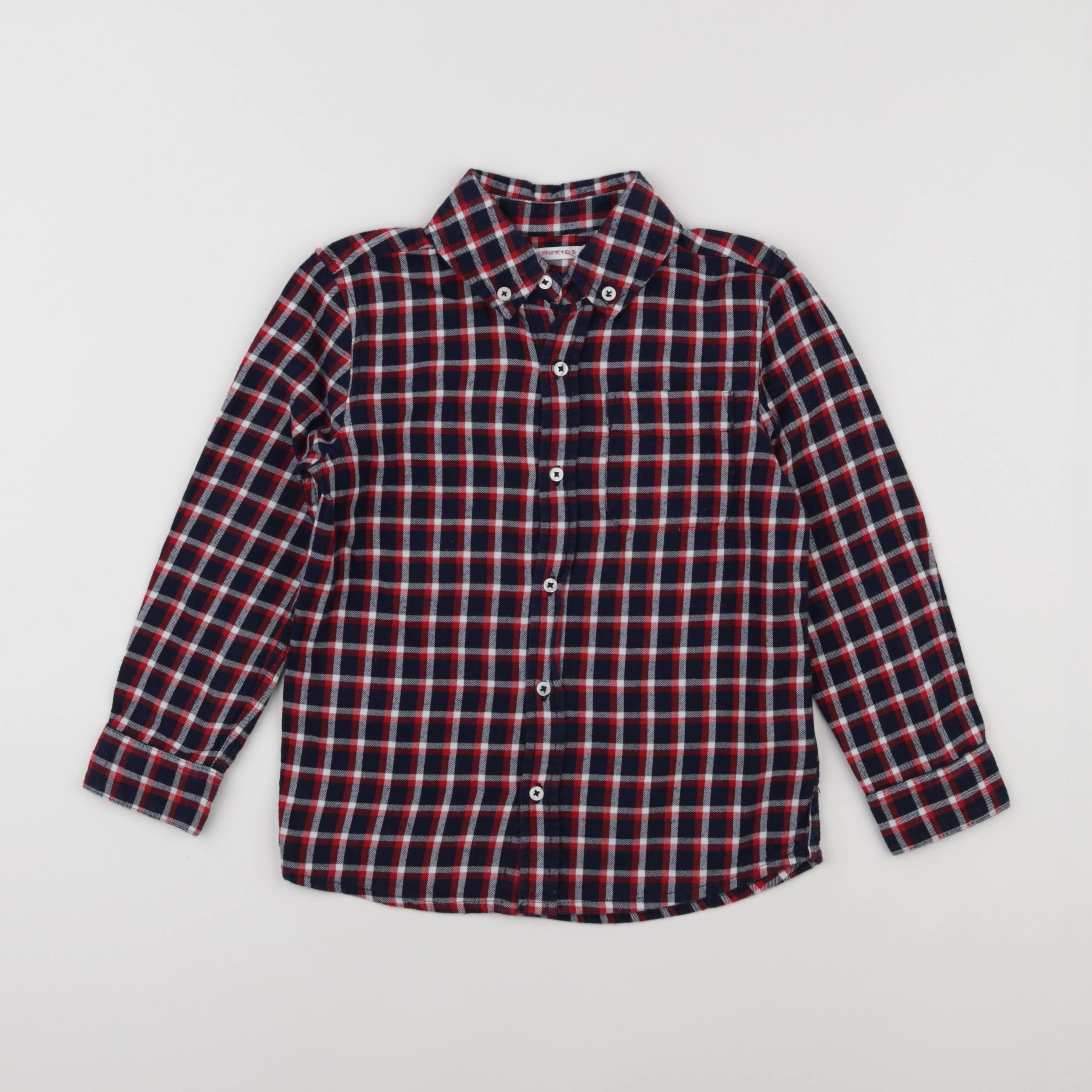 Monoprix - chemise bleu, rouge - 5 ans