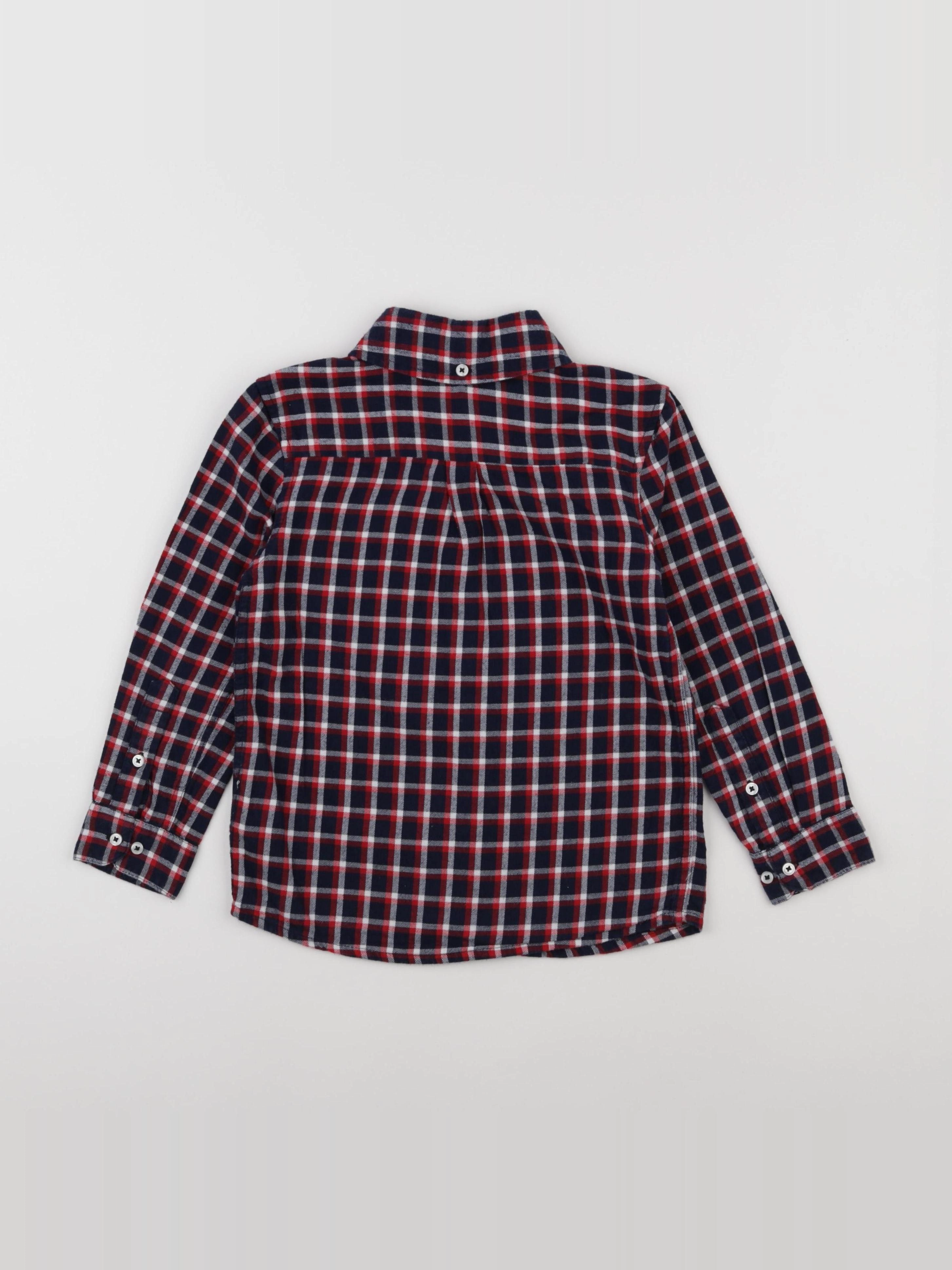 Monoprix - chemise bleu, rouge - 5 ans