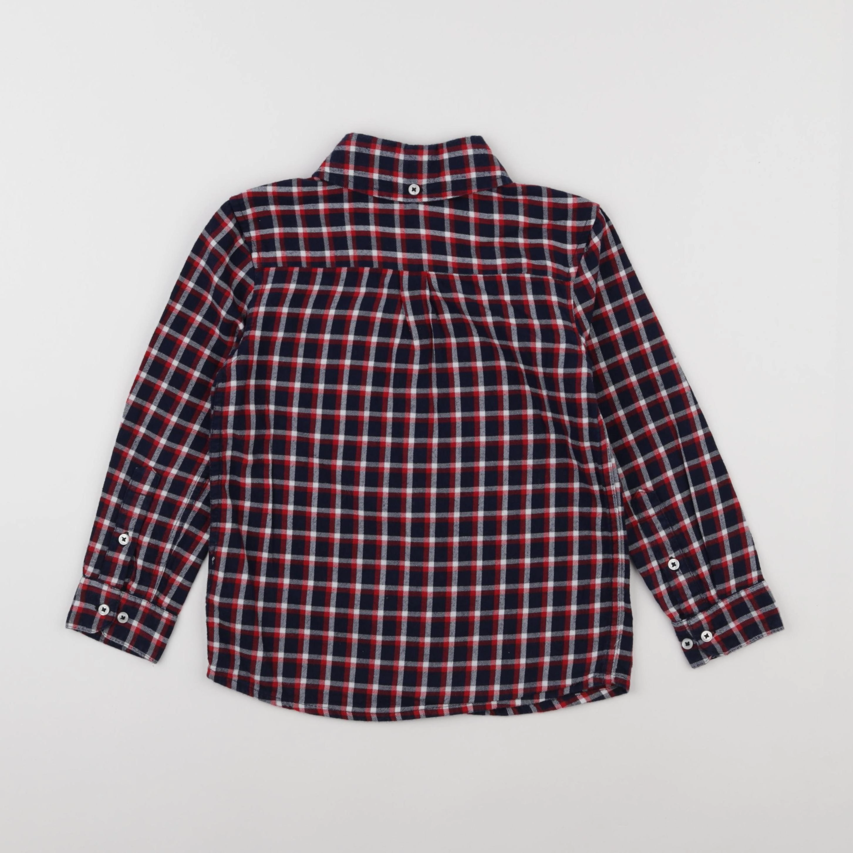 Monoprix - chemise bleu, rouge - 5 ans