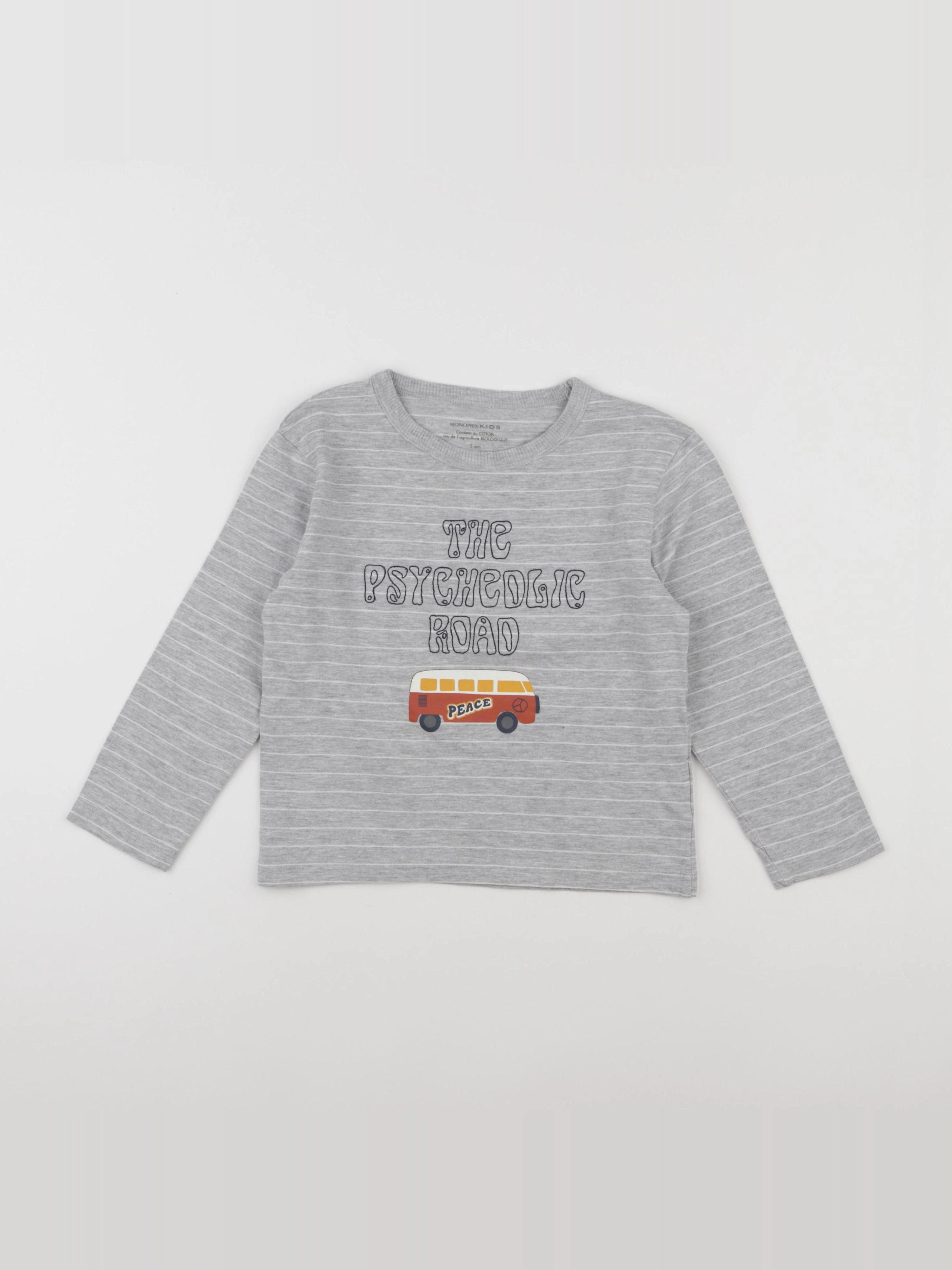 Monoprix - tee-shirt gris - 5 ans
