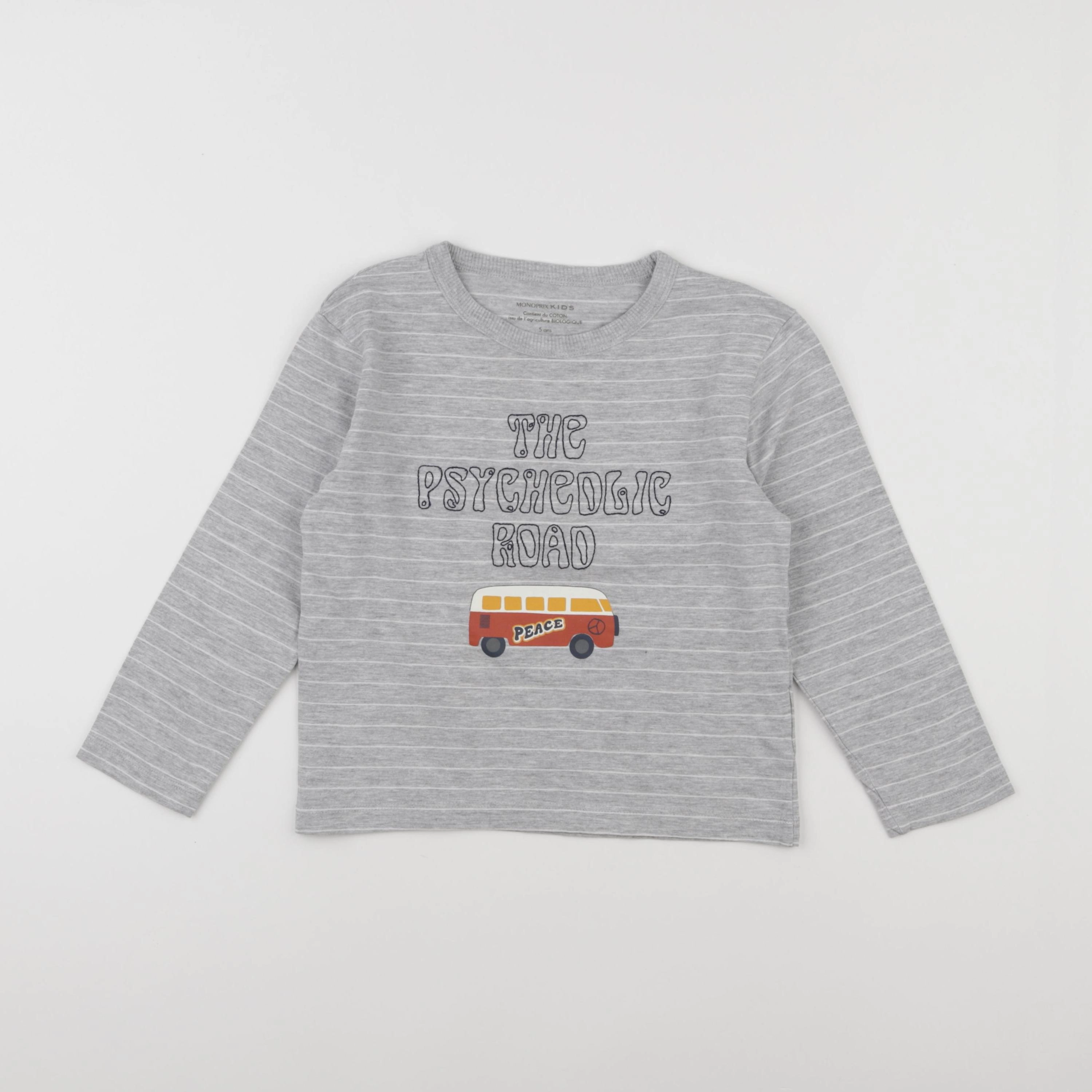 Monoprix - tee-shirt gris - 5 ans