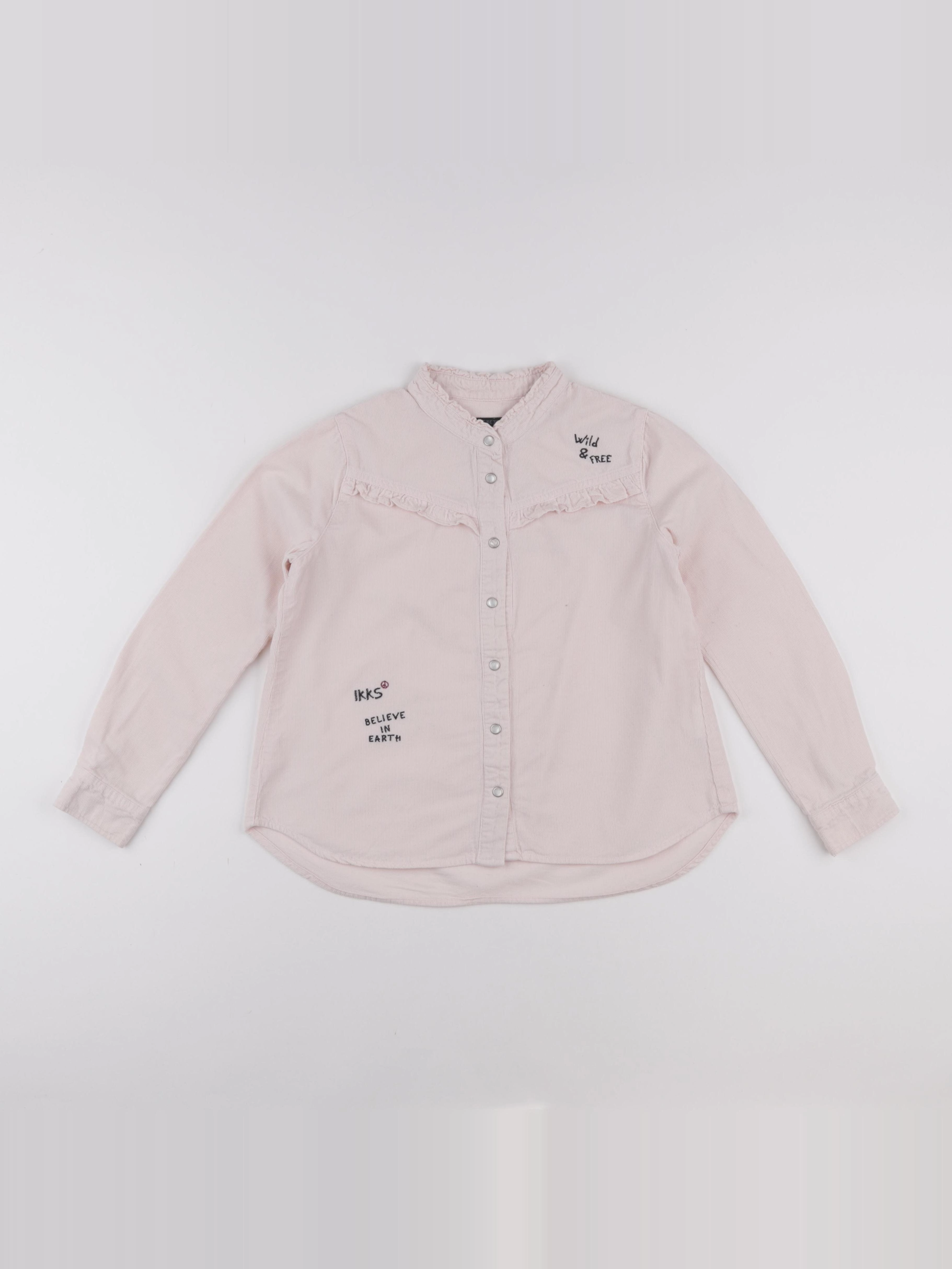 IKKS - blouse velours rose - 10 ans