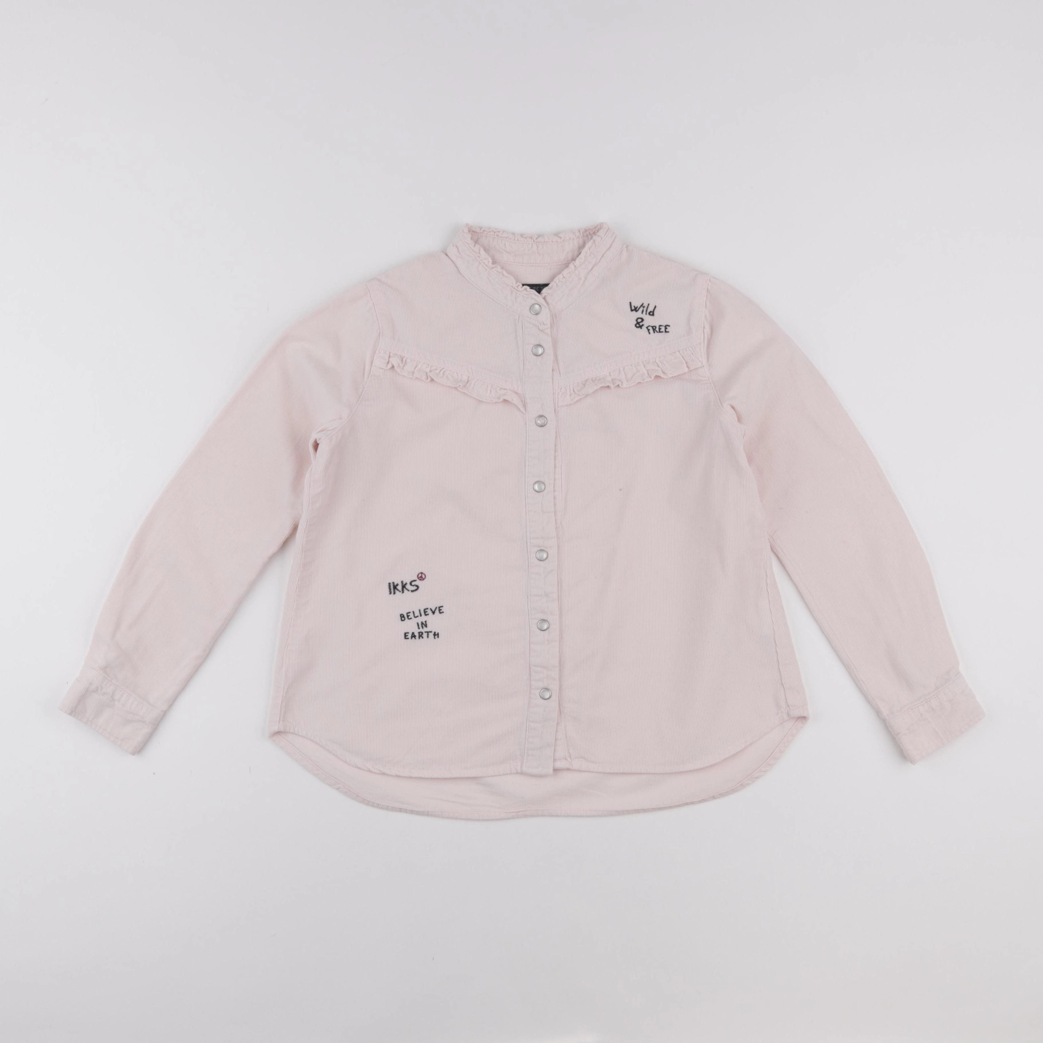 IKKS - blouse velours rose - 10 ans