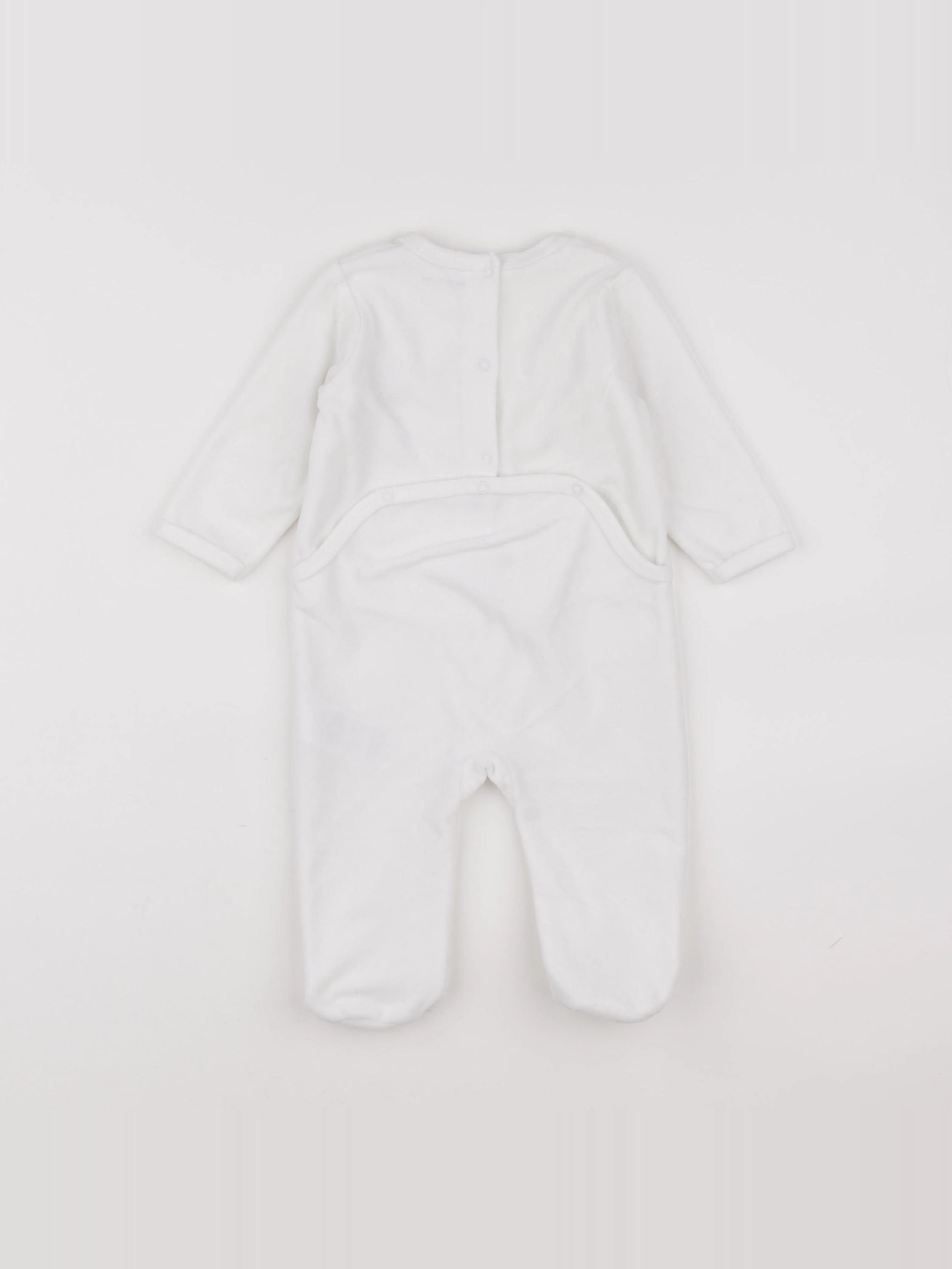 Vertbaudet - pyjama velours blanc - 9 mois