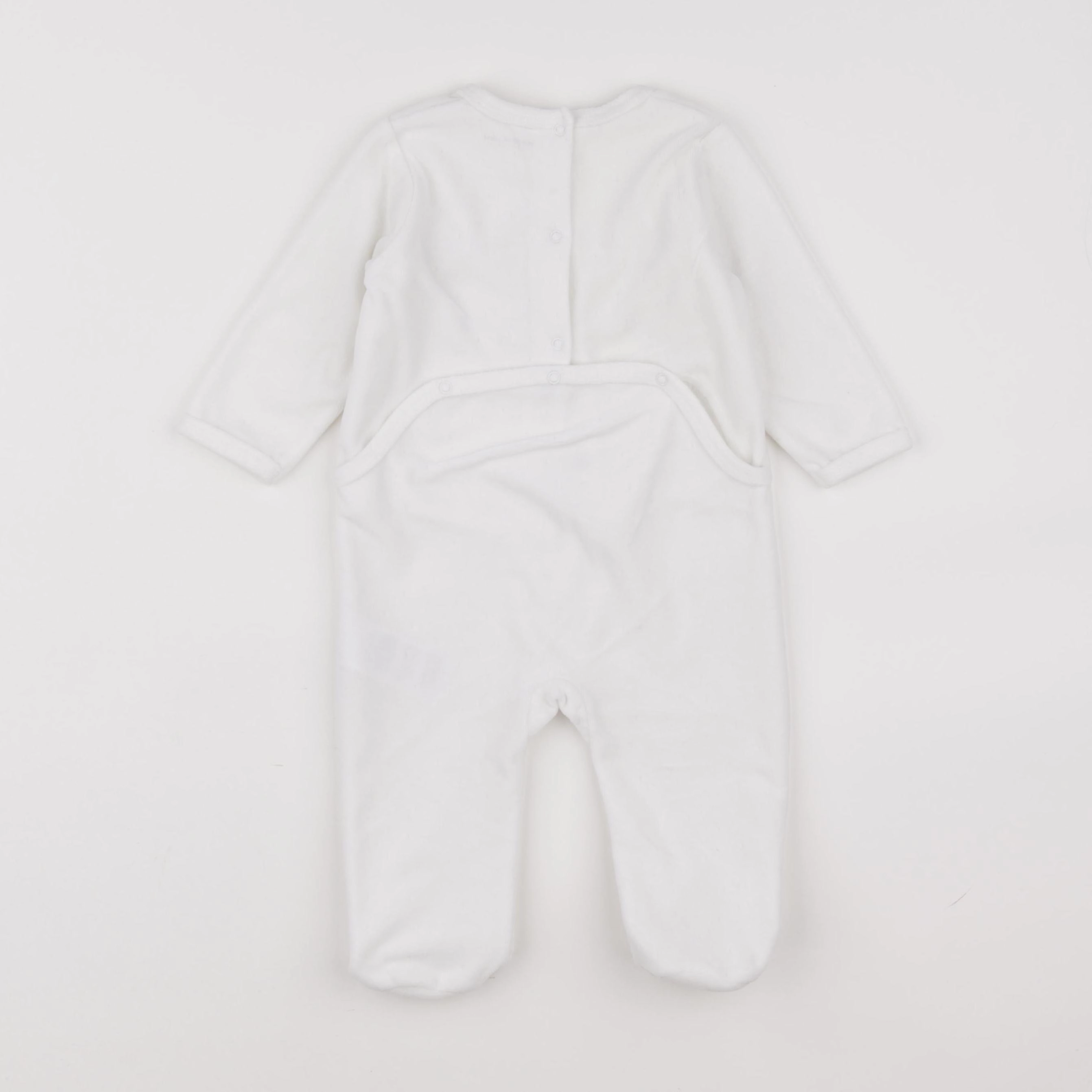 Vertbaudet - pyjama velours blanc - 9 mois