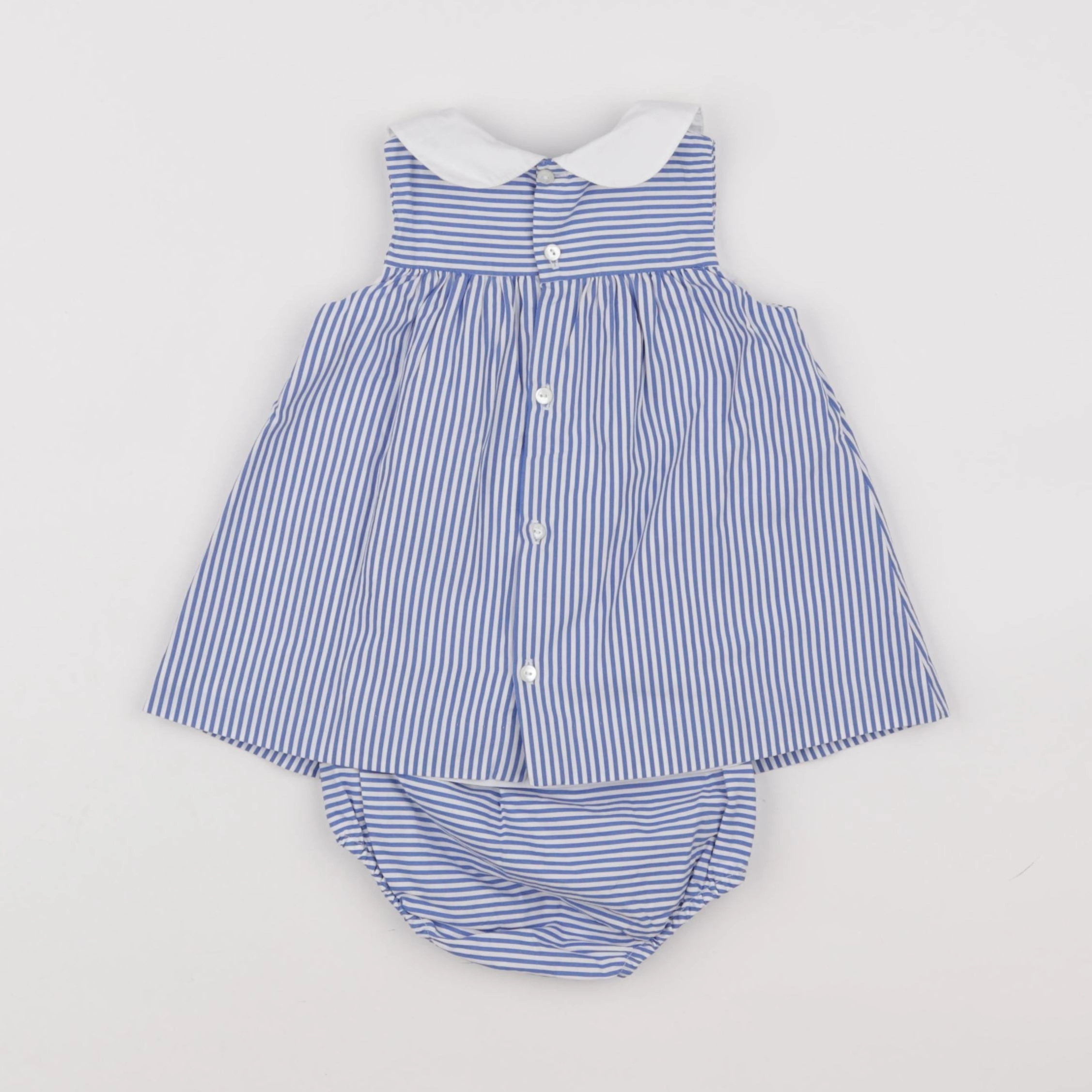 Jacadi - robe blanc, bleu - 6 mois