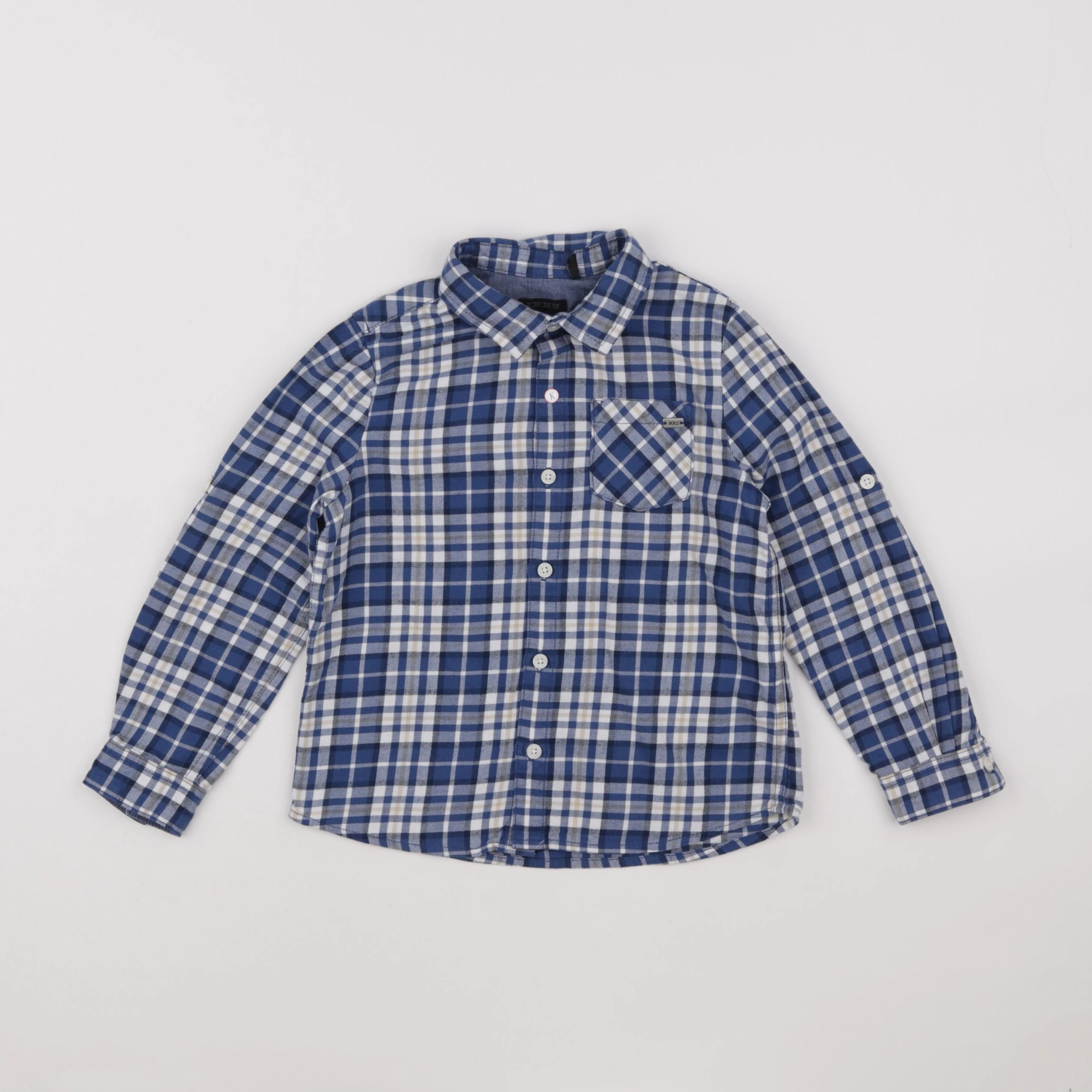 IKKS - chemise bleu, blanc - 4 ans
