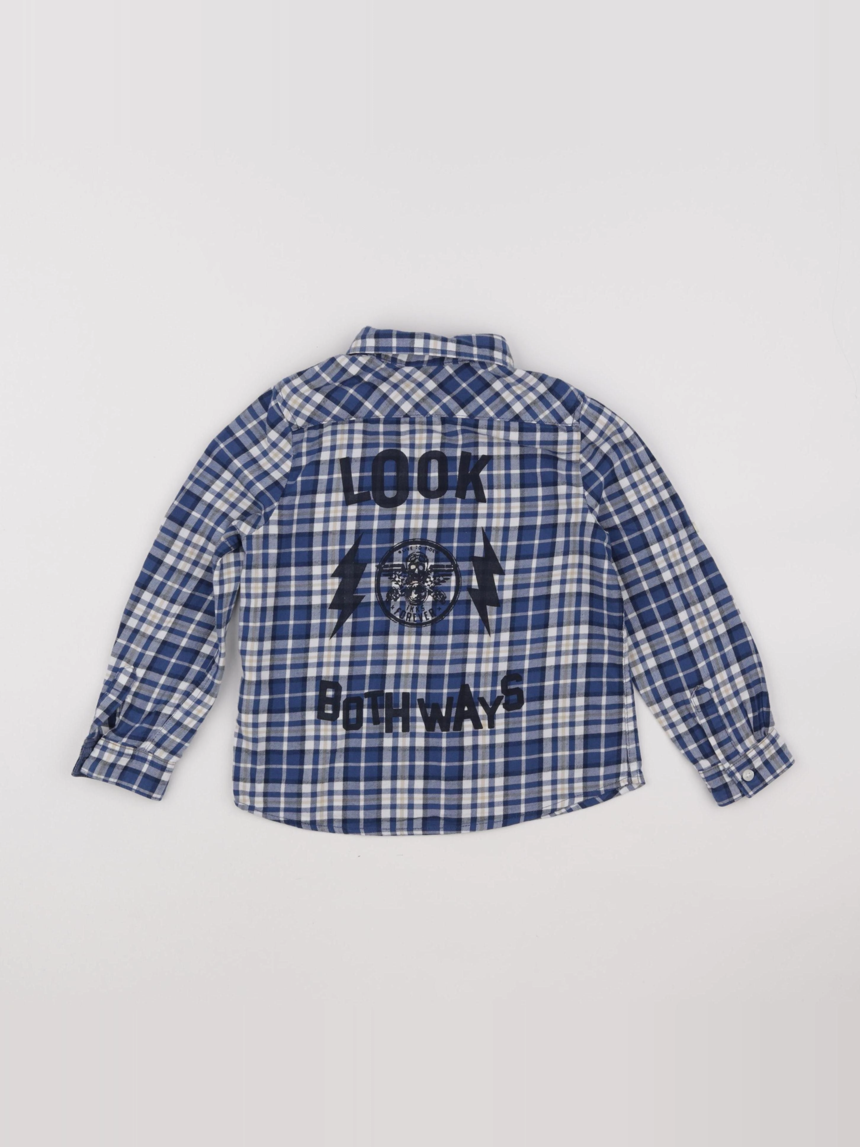 IKKS - chemise bleu, blanc - 4 ans
