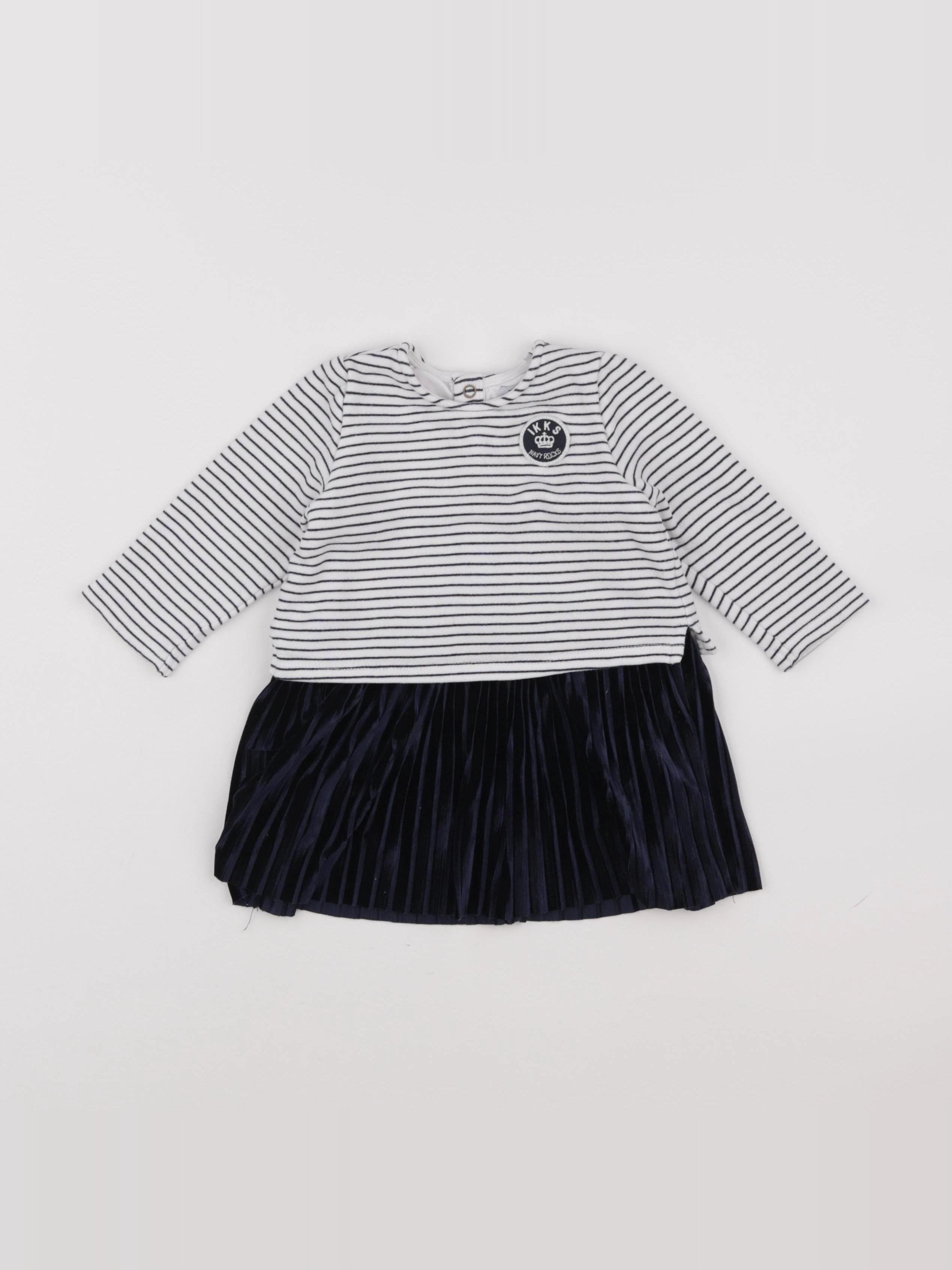 IKKS - robe blanc, noir - 12 mois