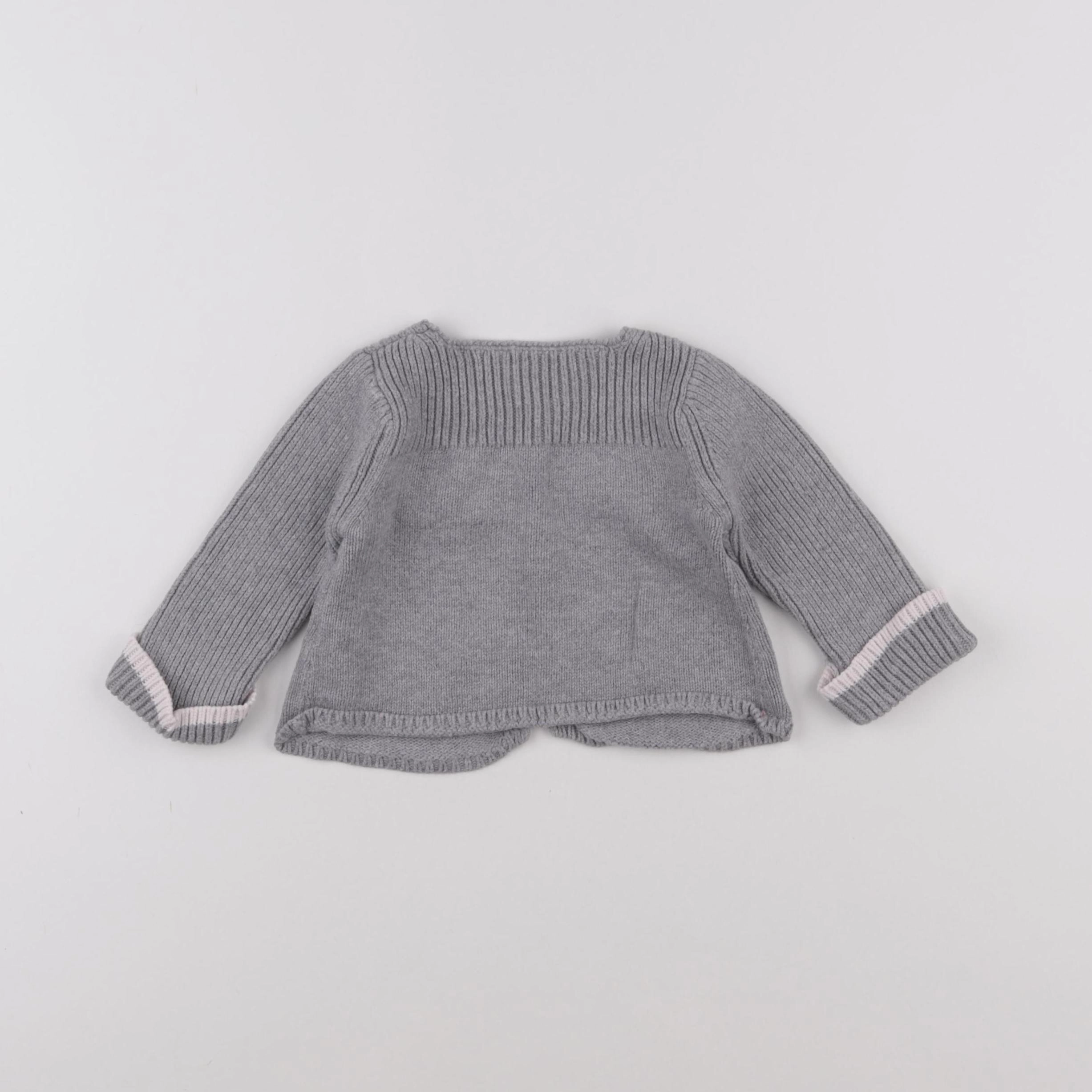 Jacadi - gilet gris - 6 mois