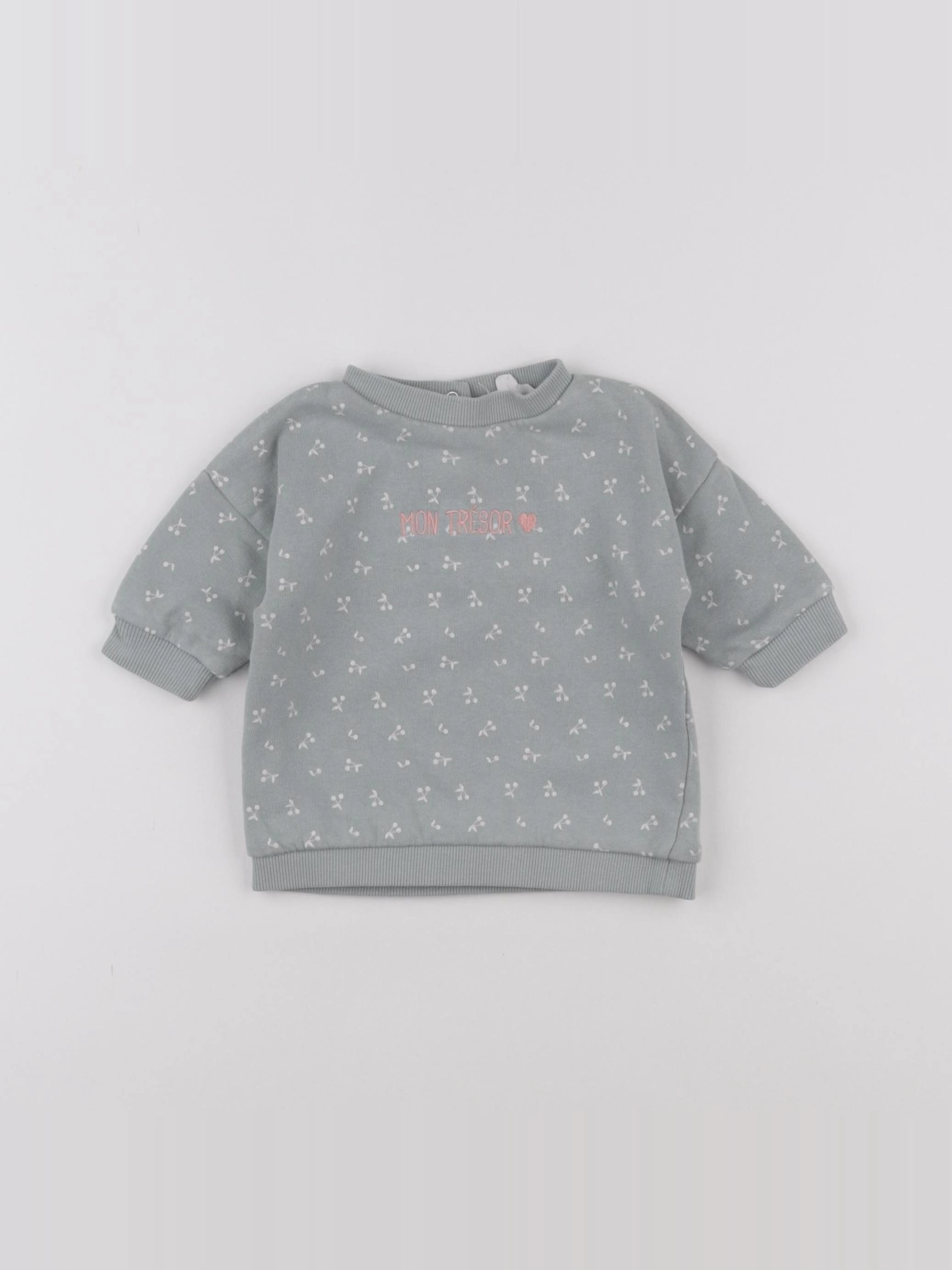 Vertbaudet - sweat vert - 3 mois