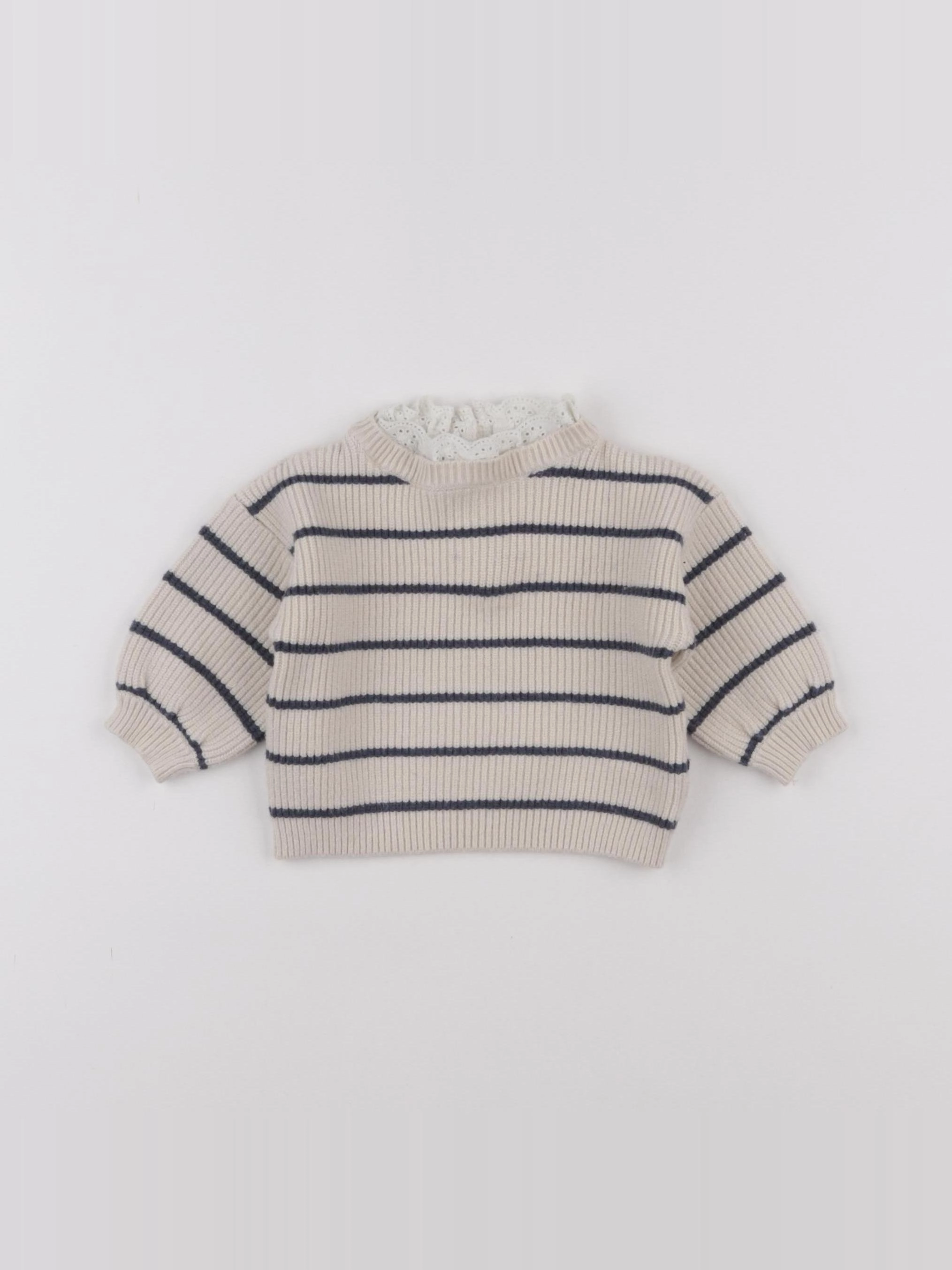 Vertbaudet - pull bleu - 3 mois