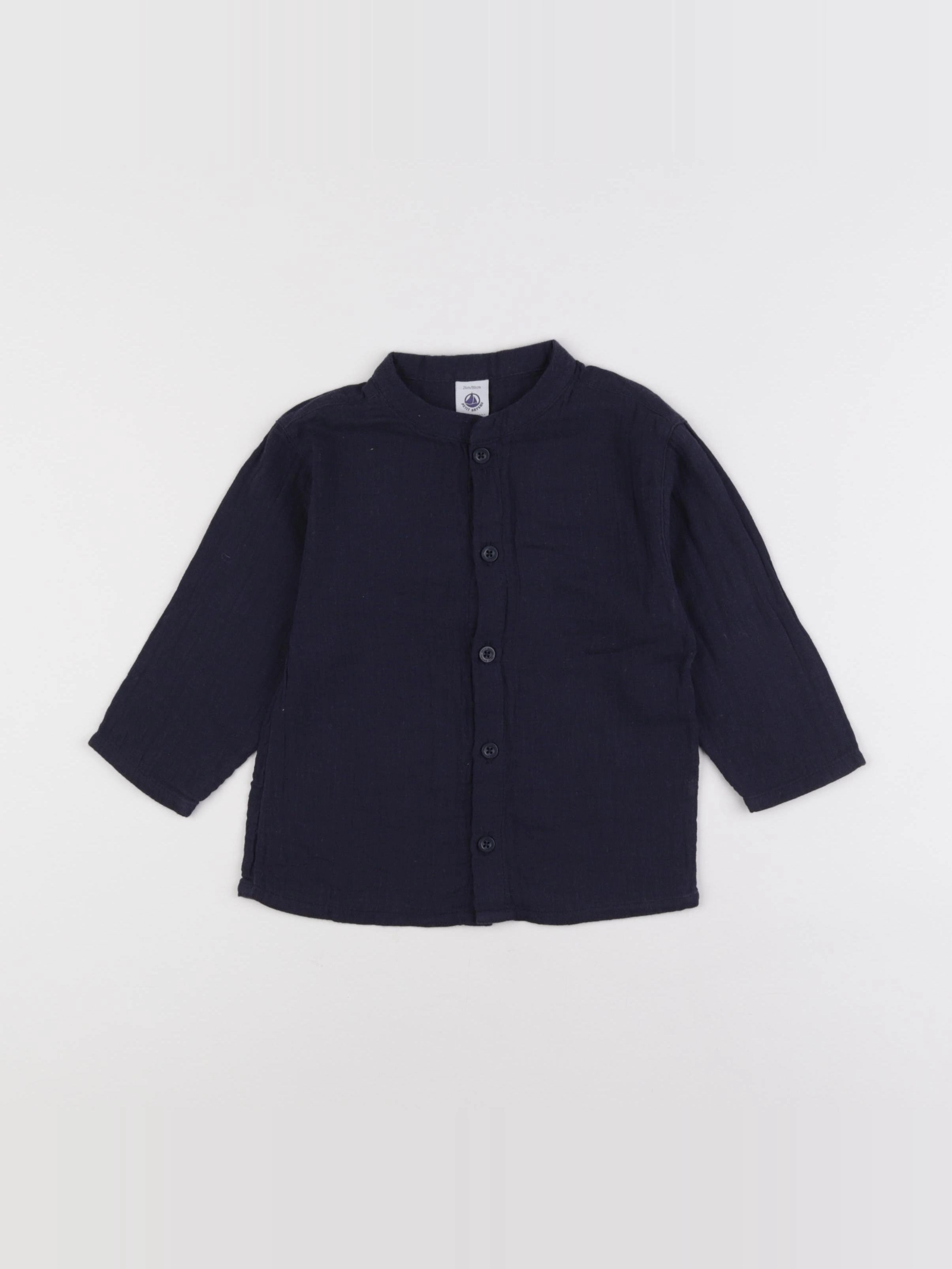Petit Bateau - chemise bleu - 2 ans