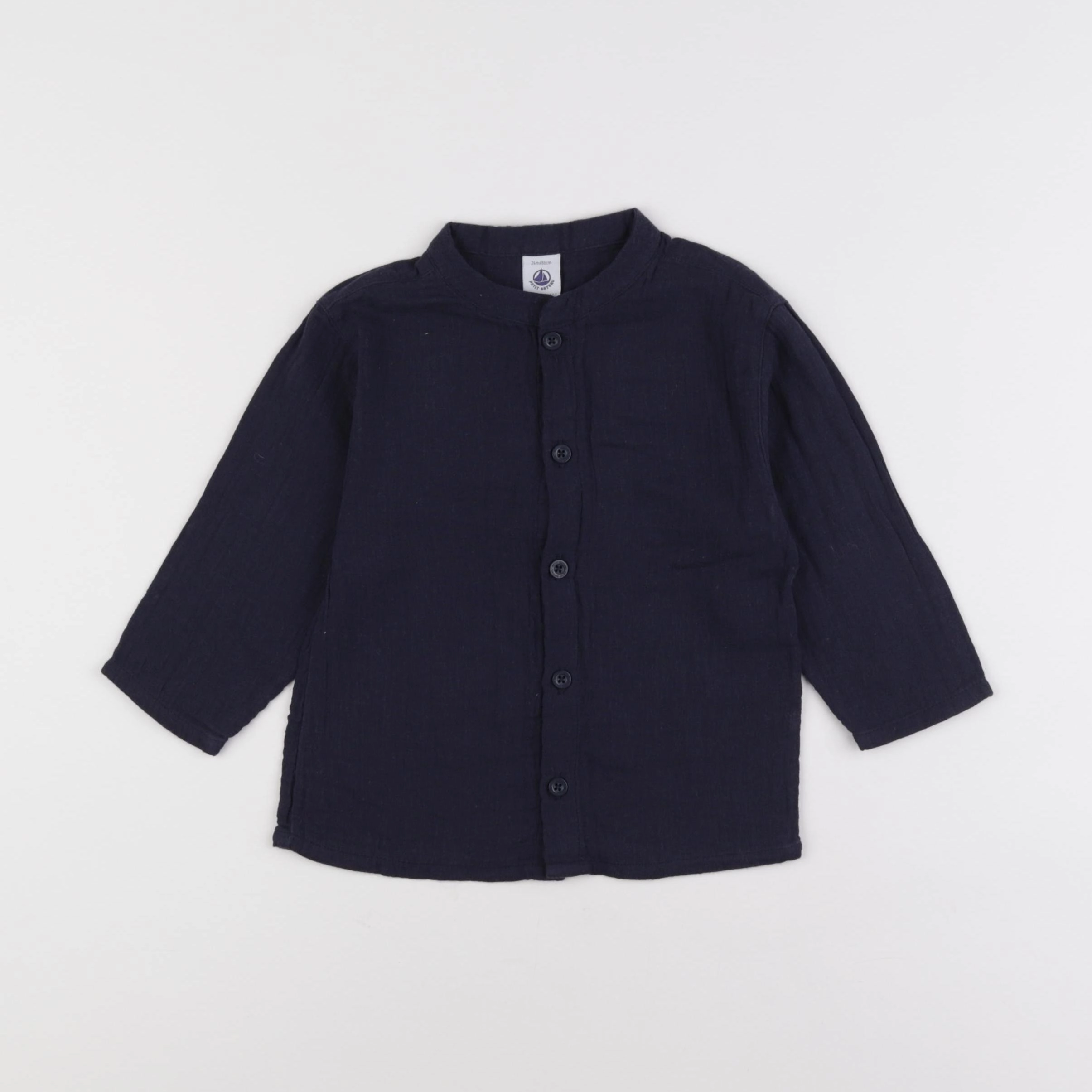 Petit Bateau - chemise bleu - 2 ans