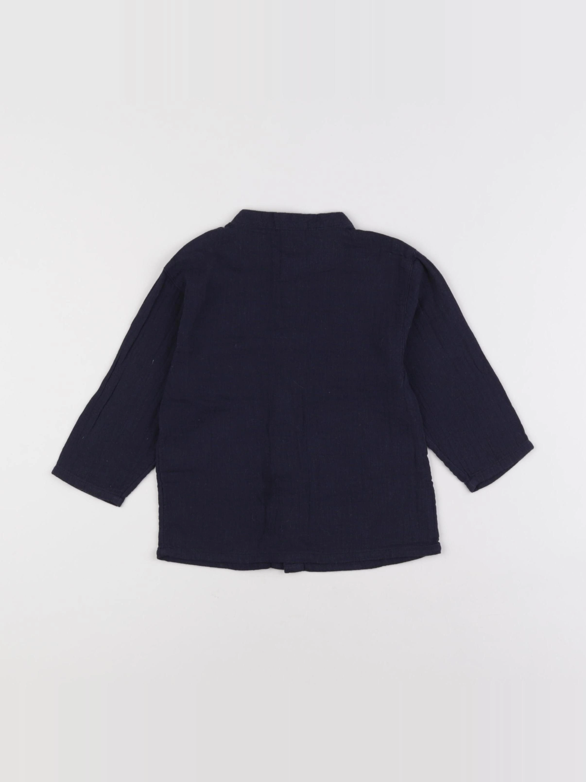 Petit Bateau - chemise bleu - 2 ans