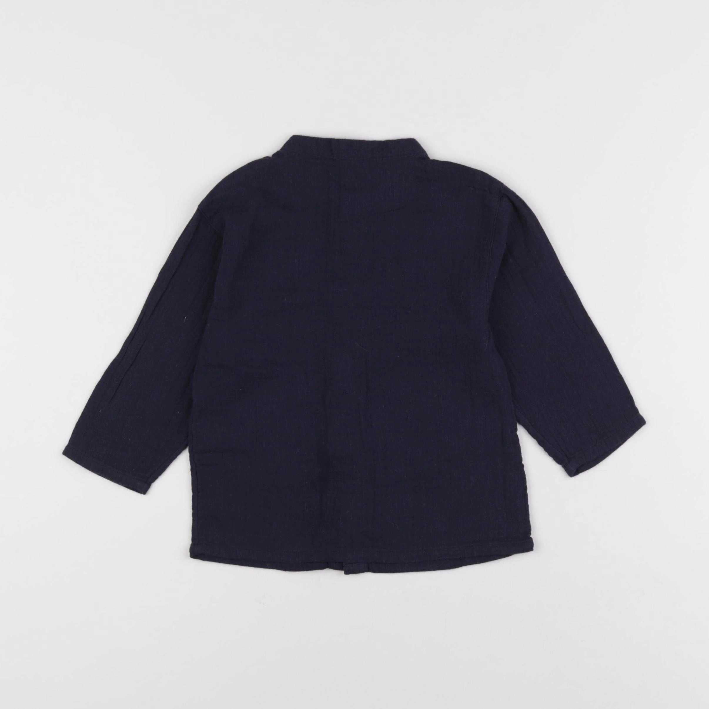 Petit Bateau - chemise bleu - 2 ans