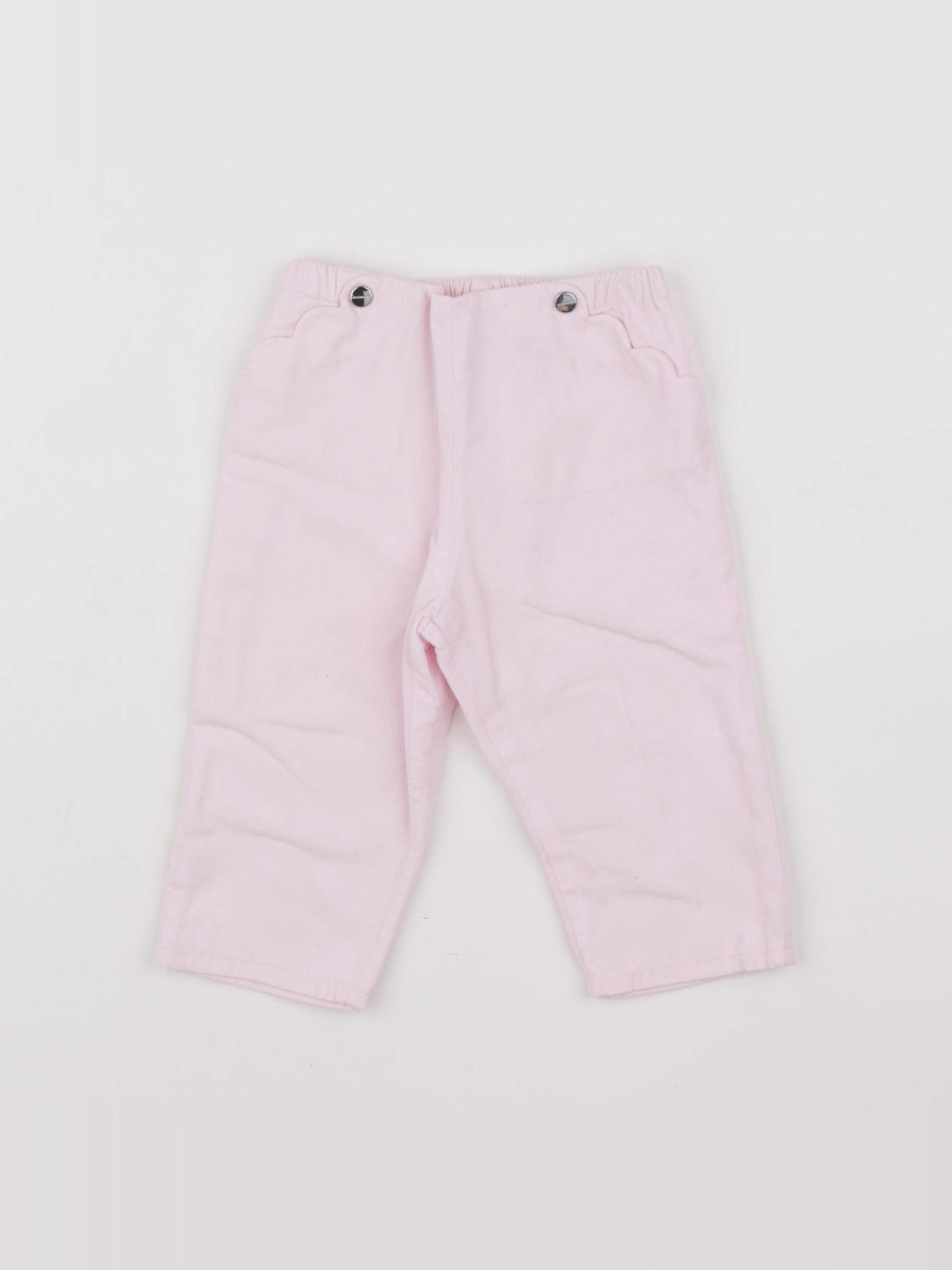 Jacadi - pantalon doublé rose - 12 mois